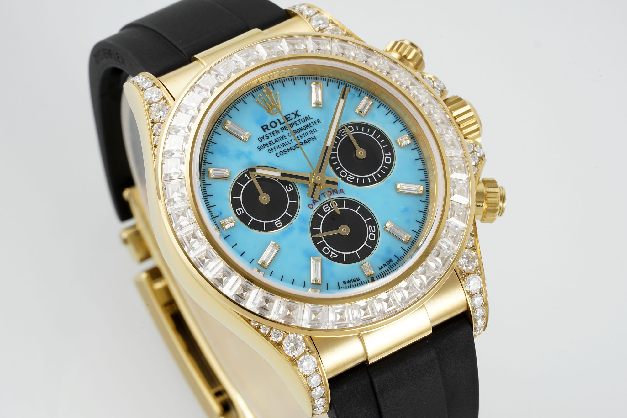 NO:728527,PPM Daytona 126538tbr-turquoise equipped with moissanite and natural turquoise,19860909PPM 迪通拿126538tbr-绿松石 配置莫桑钻 天然绿松石,,Watch