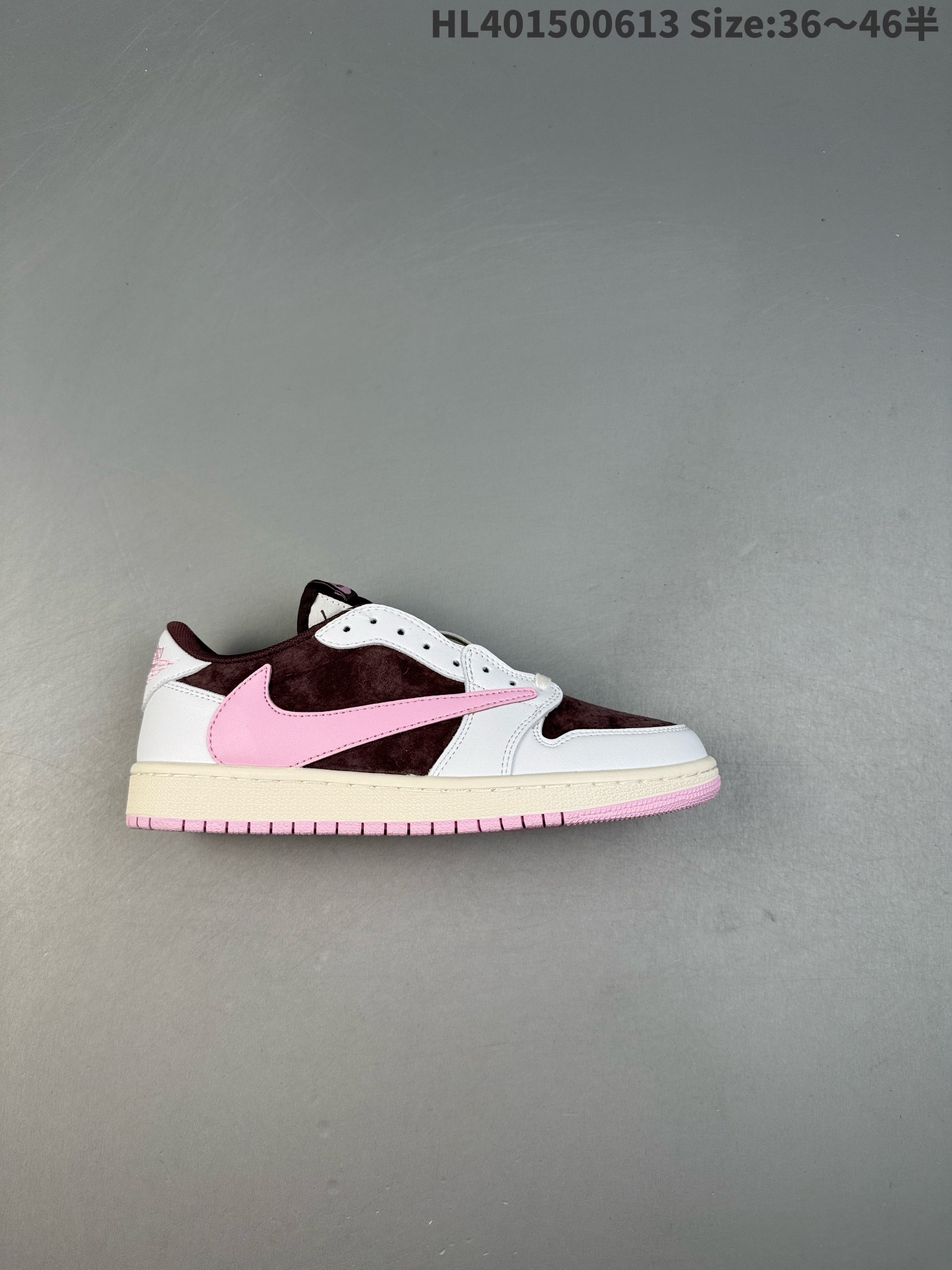 Air Jordan 1 Zapatos Zapatillas deportivas Air Jordan Beige Marrón Rosa Blanco Chamois Caucho Parte superior baja HL401500613