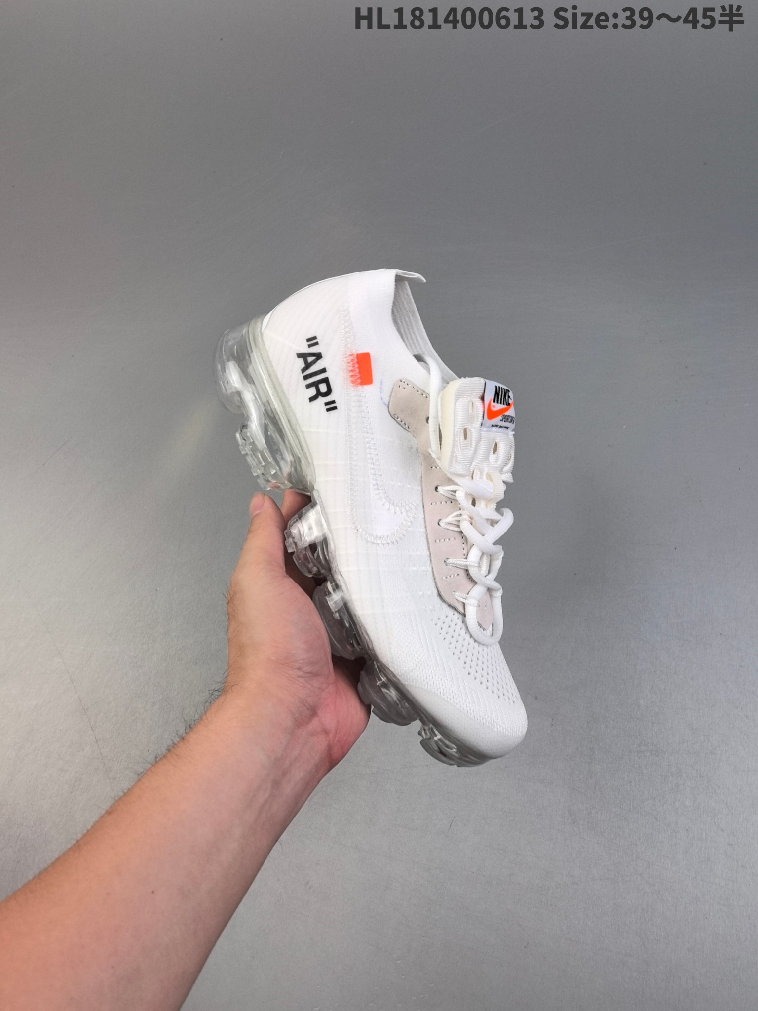 集合 耐克Off-White x Nike Air Vapormax Flyknit 2.0BlackWhite二代全掌大气垫系列飞织低帮百搭休闲运动慢跑鞋 货号:AA3831-100HL181400613 半