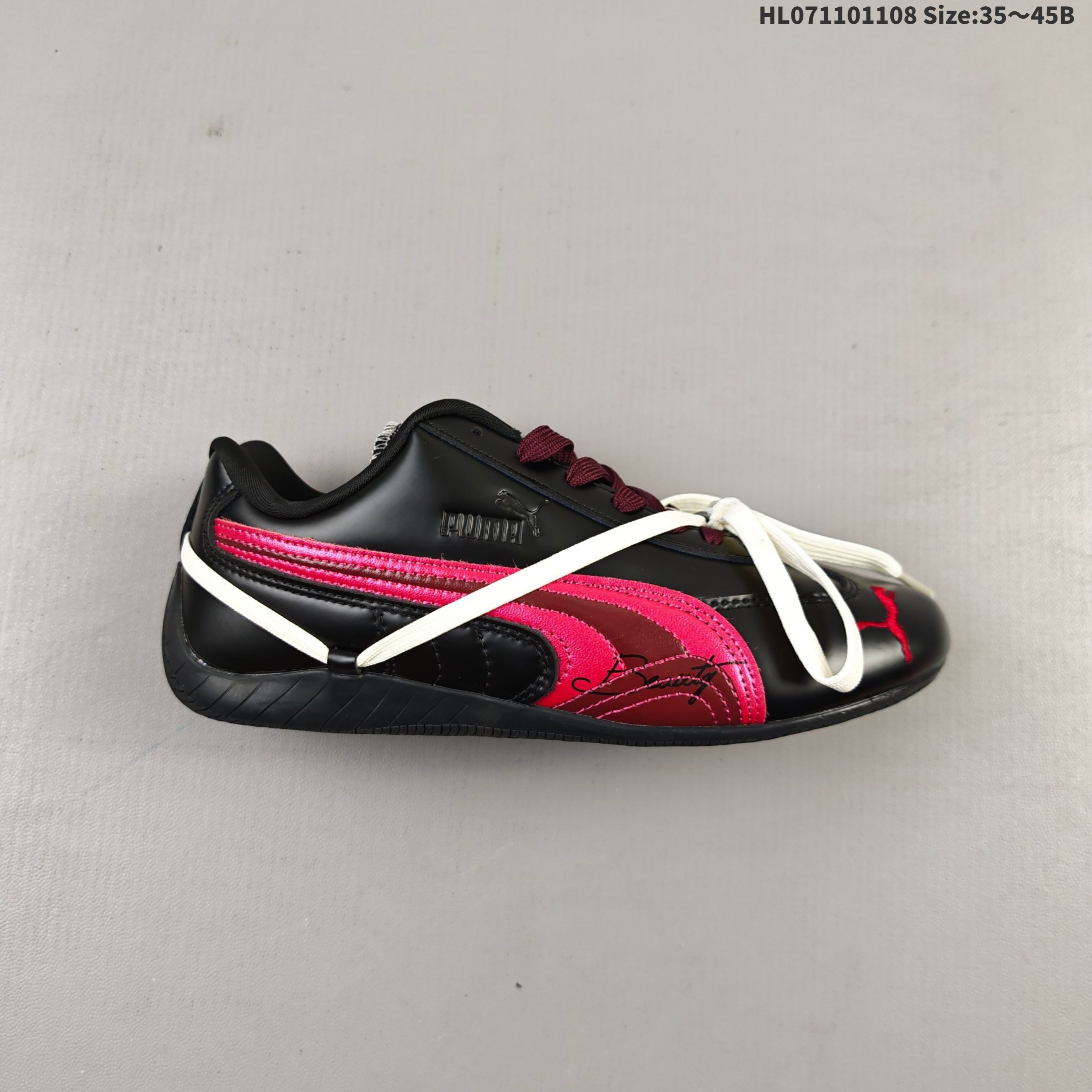 Rose x Puma Speedcat 联名款 极速赛车系列彪马低帮生活休闲鞋 404391-01 404390 原装档案原数据纸版楦型 二次成型'猛帮'成型工艺制作 男女同款 编码:HL071101108 B