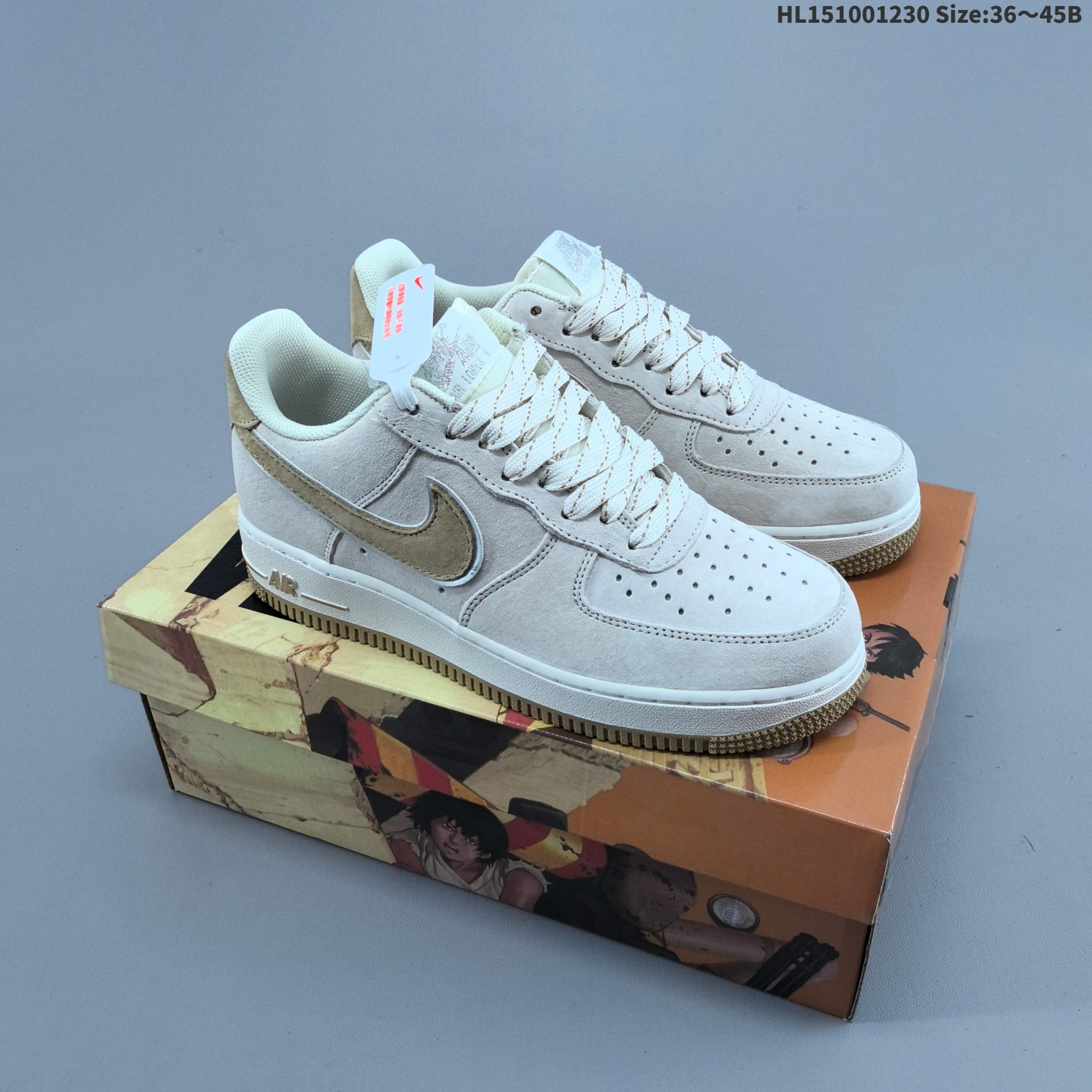 集合一 创意定制联乘 漫画著作《阿基拉》主人公 公司级 AKIRA×NK Air Force 1 Low ’07 莫兰迪黄 麂皮 满天星配色 空军一号低帮休闲板鞋 原厂麂皮 原楦原纸板 纯正版型 正品NFC感应芯片 高清洁度 内置全掌气垫 货号:DP3966-173 HL151001230
