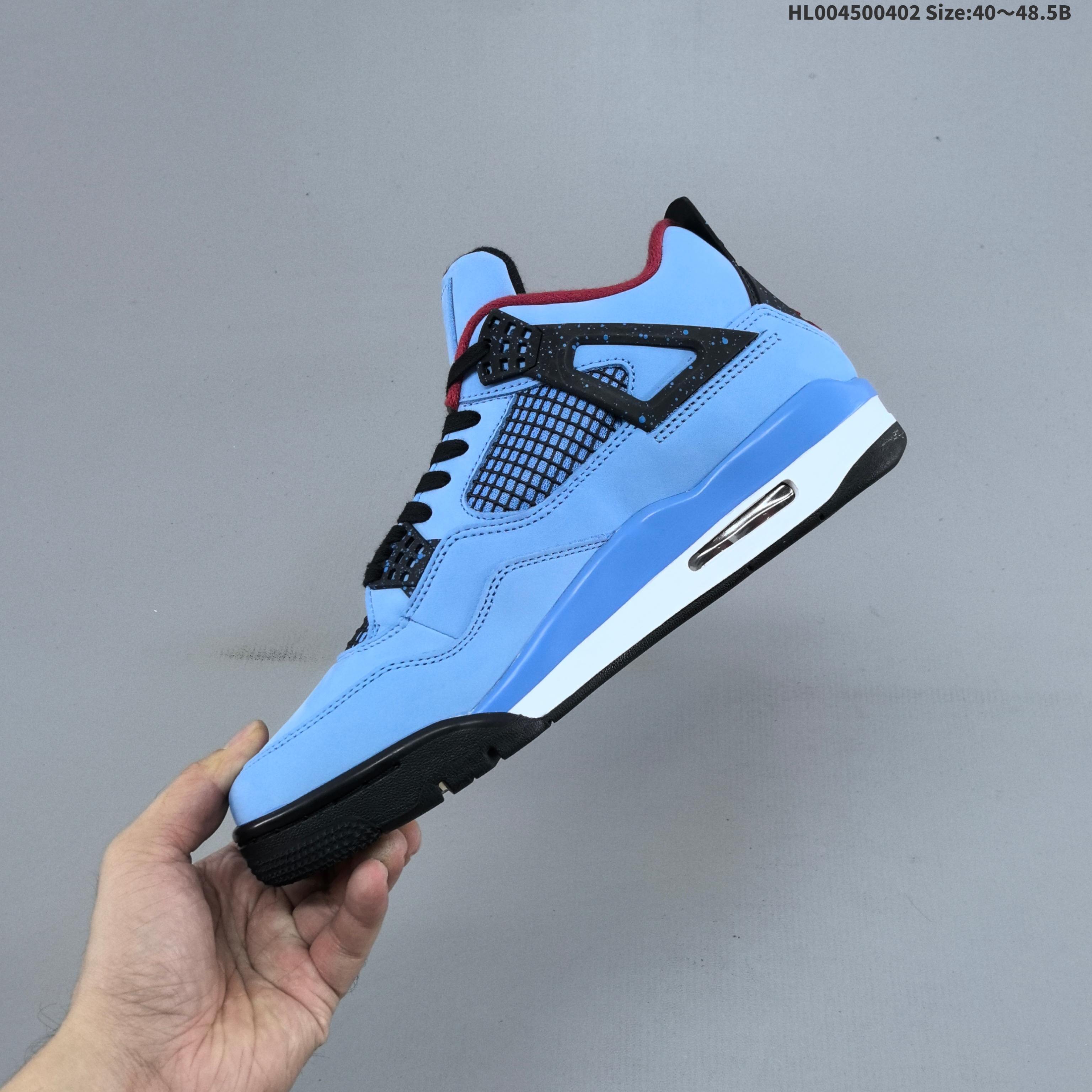 480 纯原版本 麂皮 Travis Scott Cactus Jack x Air Jordan 4 Retro 蓝麂皮 AJ4 乔丹4代 aj4 乔4 蓝联名 冰蓝 308497-406