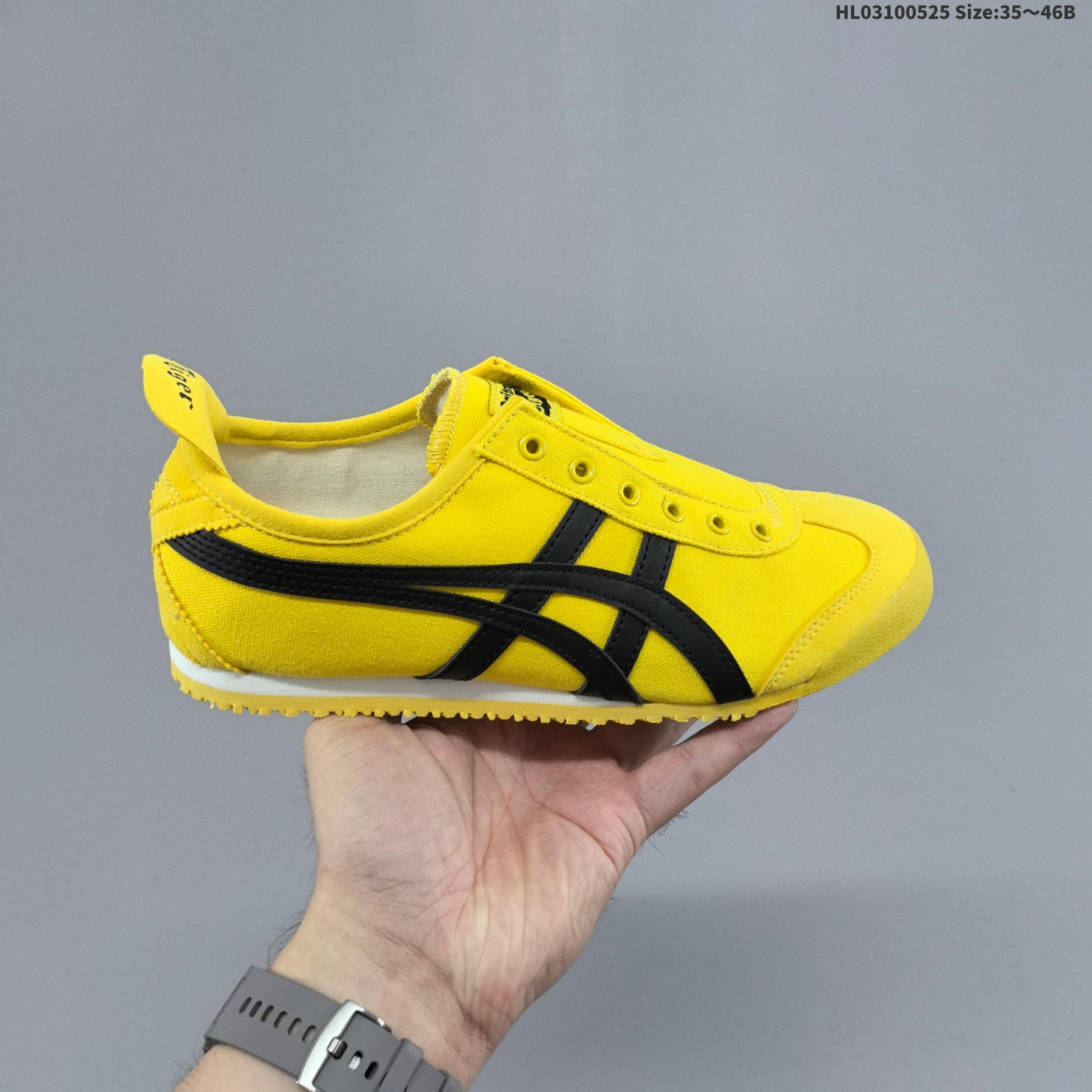 亚瑟士 Onitsuka Tiger Mexico 66 Slip On 鬼冢虎复古时尚 一脚蹬舒适透气皮革鞋面耐磨防滑 休闲运动跑步鞋 虎底采用磨耐防橡滑胶底大富有弹性,缓减冲震休闲运动鞋. 编码:HL03100525 B