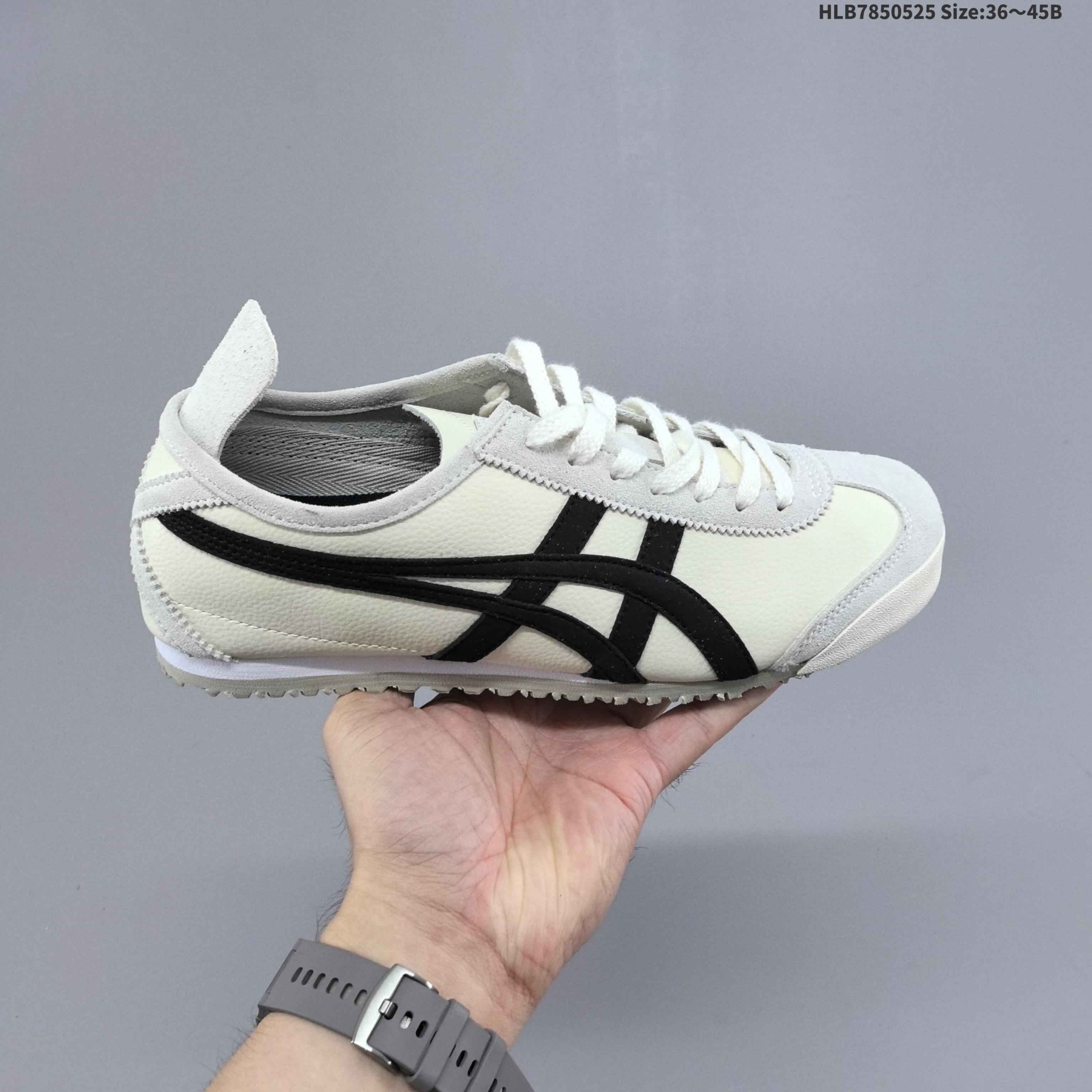 亚瑟士 Onitsuka Tiger Mexico 66 Slip On 鬼冢虎复古时尚 一脚蹬舒适透气皮革鞋面耐磨防滑 休闲运动跑步鞋 虎底采用磨耐防橡滑胶底大富有弹性,缓减冲震休闲运动鞋. 编码:HLB7850525 B