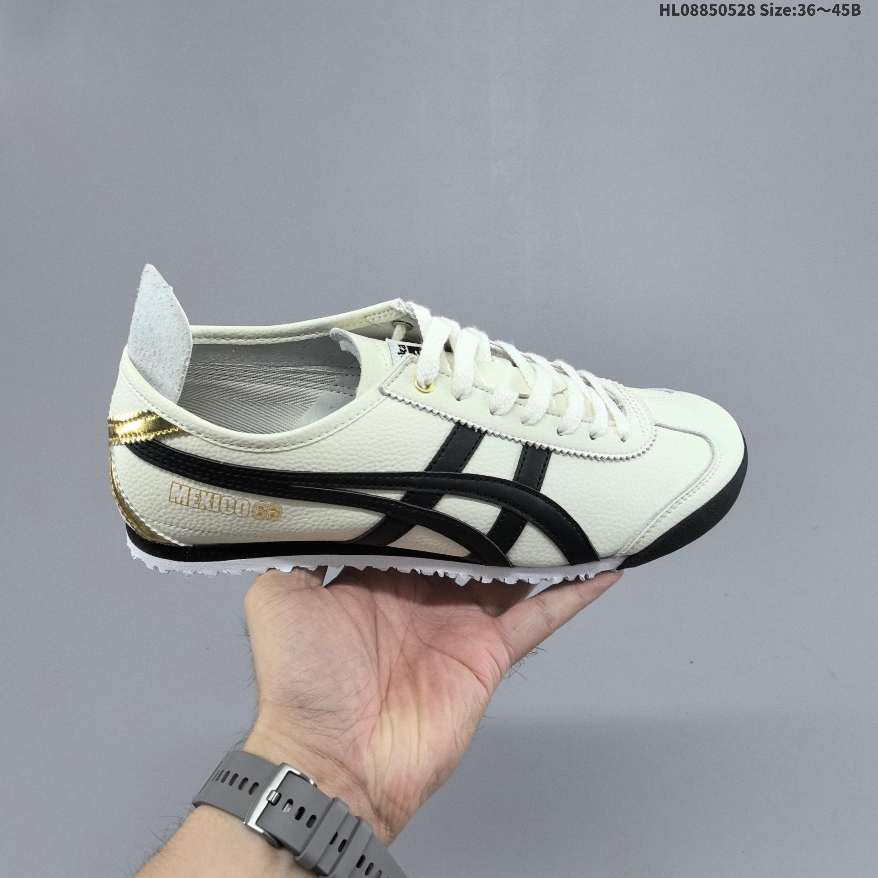 亚瑟士 Onitsuka Tiger Mexico 66 Slip On 鬼冢虎复古时尚 舒适透气皮革鞋面耐磨防滑 休闲运动跑步鞋 虎底采用磨耐防橡滑胶底大富有弹性,缓减冲震休闲运动鞋. ID:HL08850528 B
