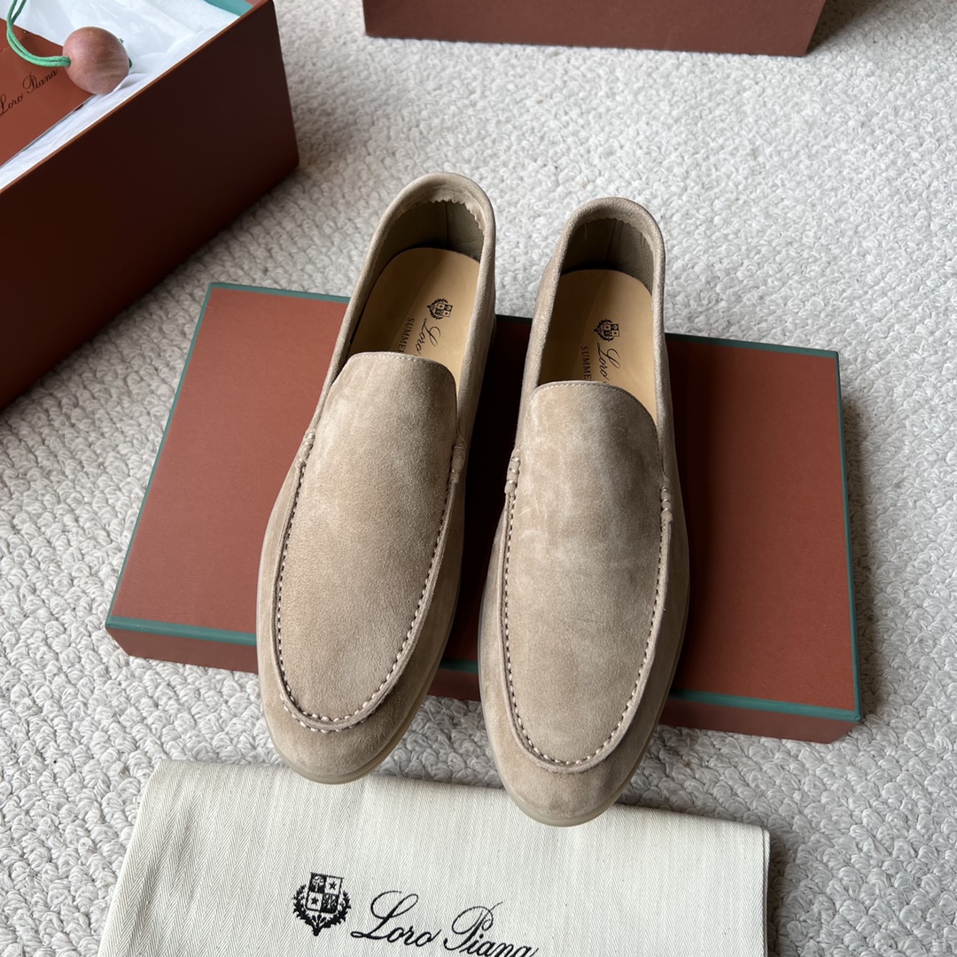 Loro Piana Shoes Loafers Sell High Quality
 Men Chamois Cowhide Rubber Sheepskin Silk