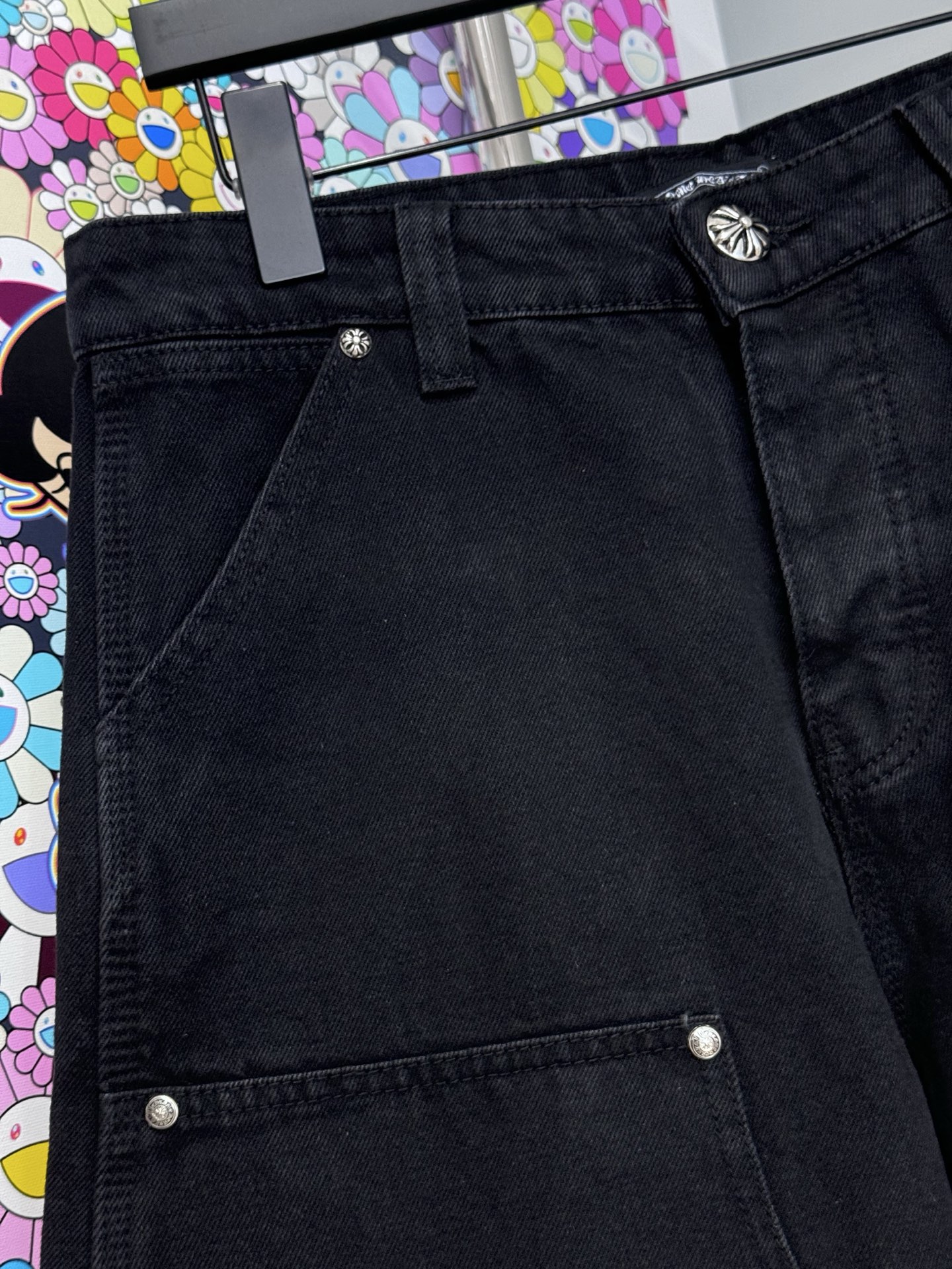 Chrome Hearts Chrome Hearts SS26刺绣拼皮牛仔短裤