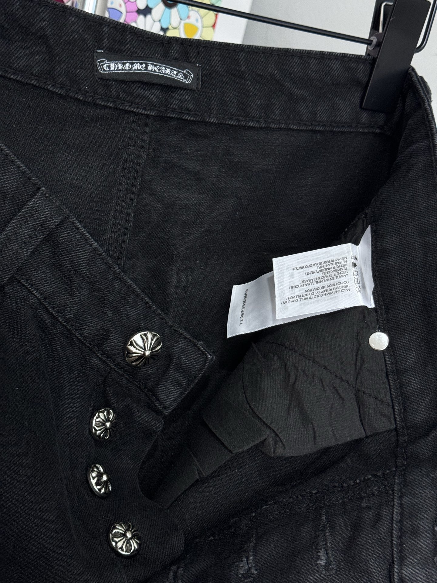Chrome Hearts Chrome Hearts SS26刺绣拼皮牛仔短裤