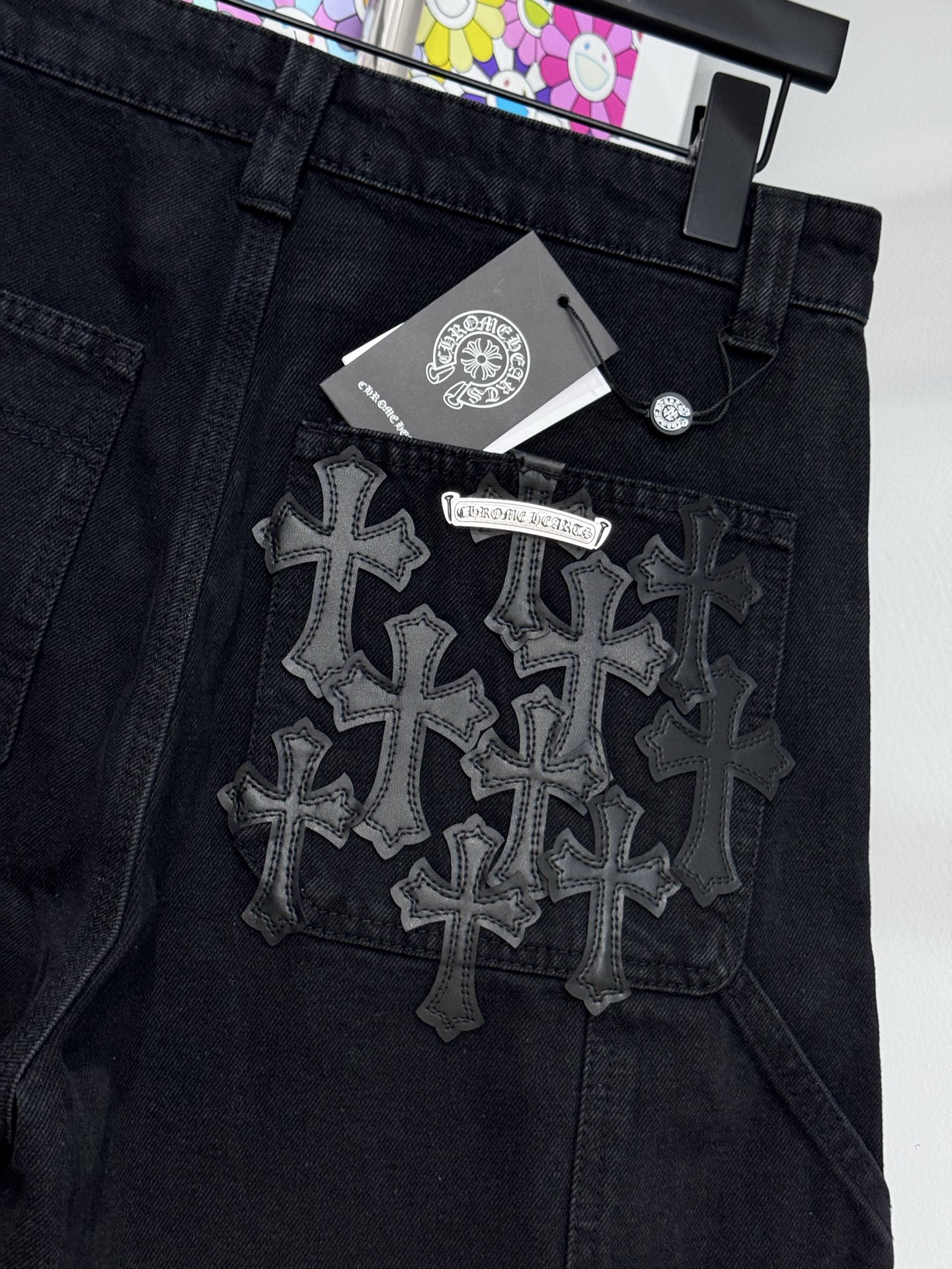 Chrome Hearts Chrome Hearts SS26刺绣拼皮牛仔短裤