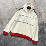 Gucci Clothing Hoodies Splicing Cotton Vintage Hooded Top