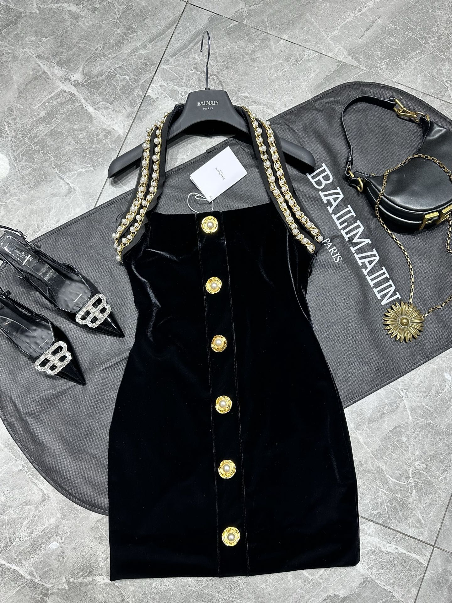 Balmain Fall-Winter Series: Exclusive Launch of Pearl Velvet Dress with Unique Hand-Made Craft