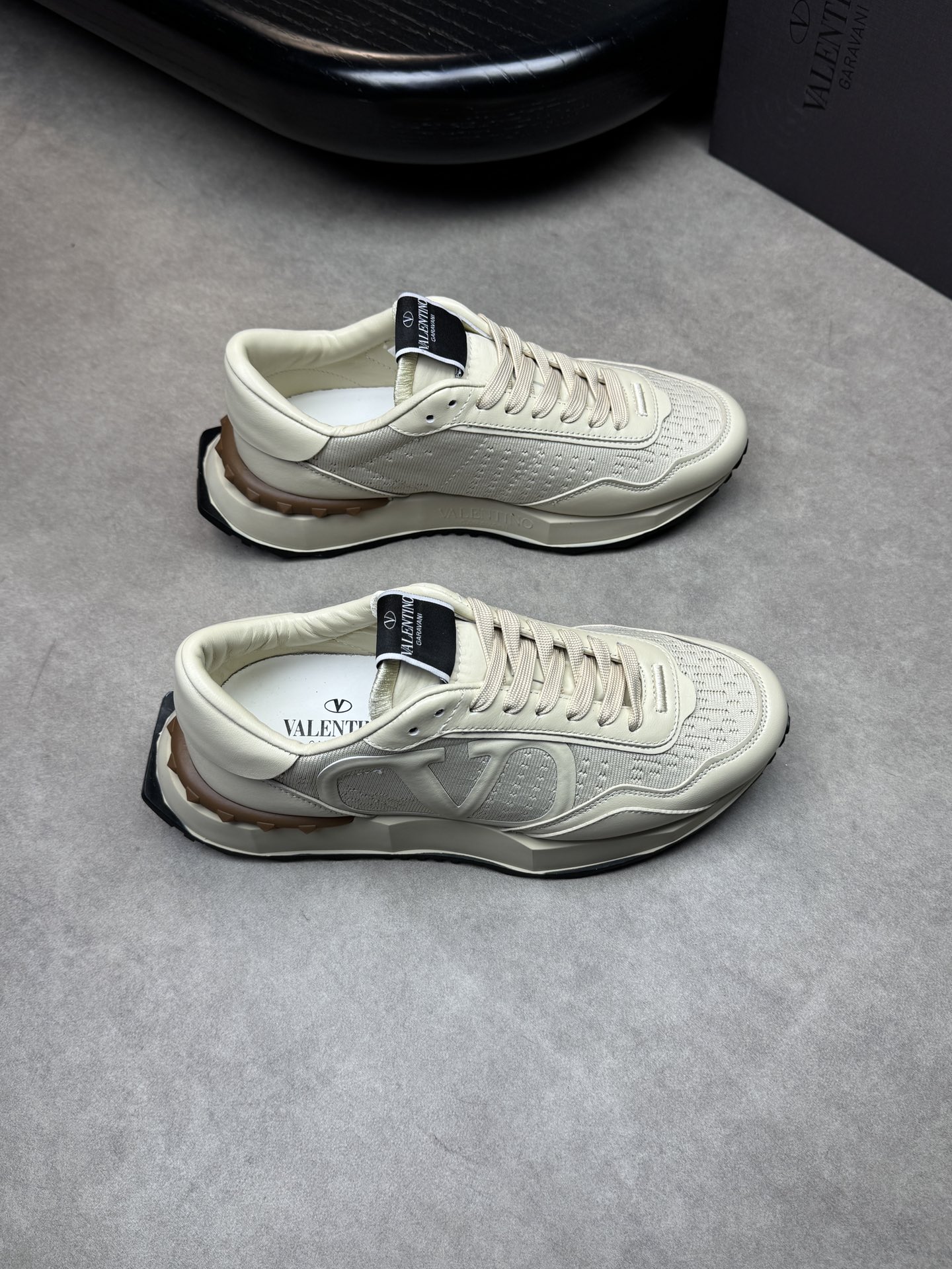 VALENTINO Garavani Nappa Leather Logo Sneakers in Beige, Size 39-44 2 i1741802744 8857 0