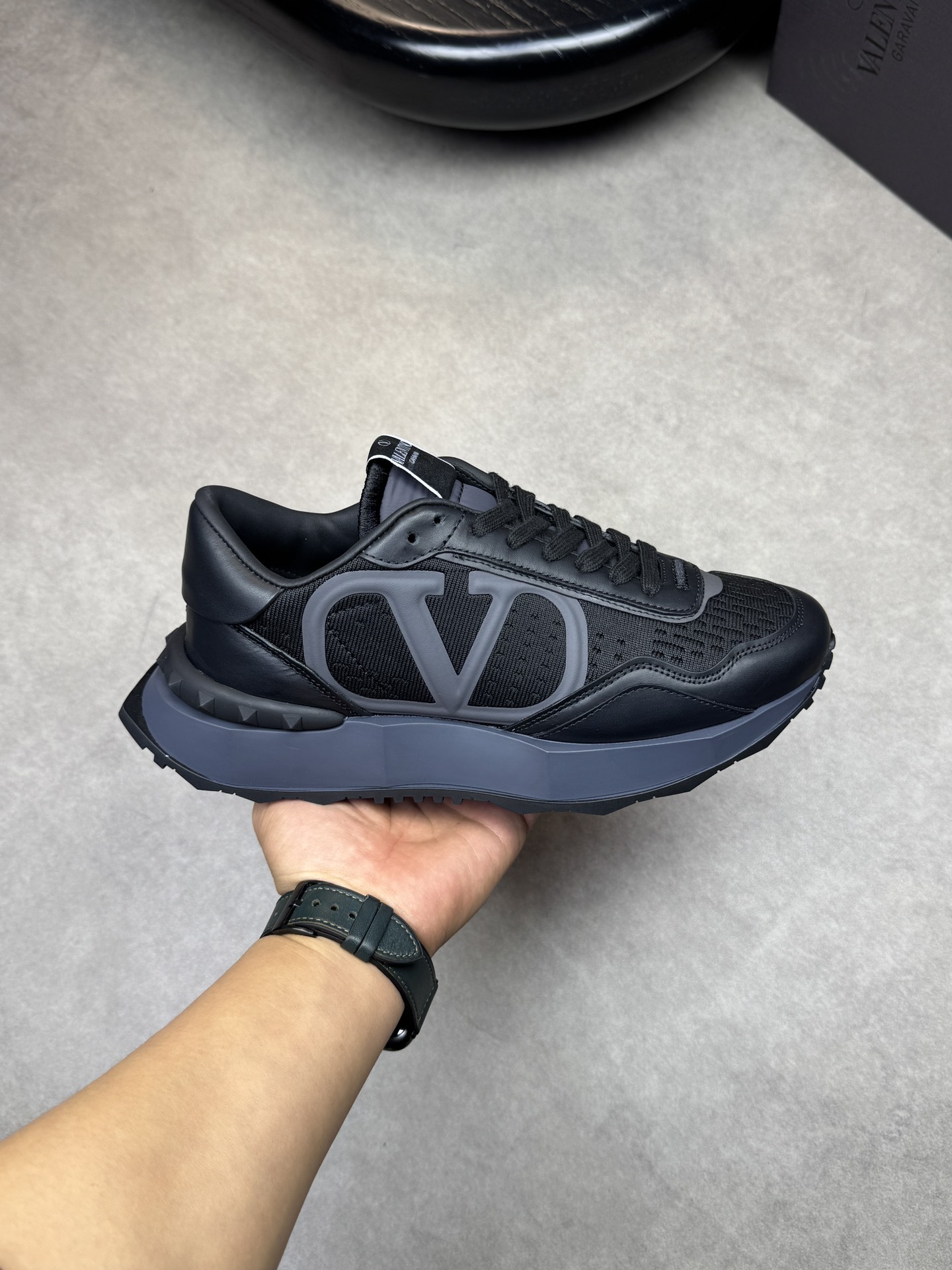 Valentino Garavani Men's Nappa Leather Logo Sneakers - Black 5 i1741803051 3906 3