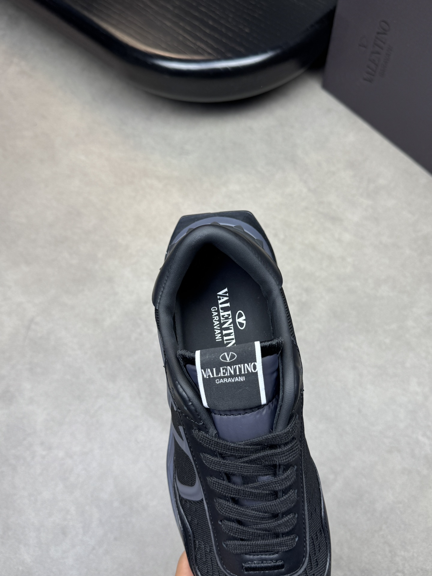 Valentino Garavani Men's Nappa Leather Logo Sneakers - Black 8 i1741803051 4053 5