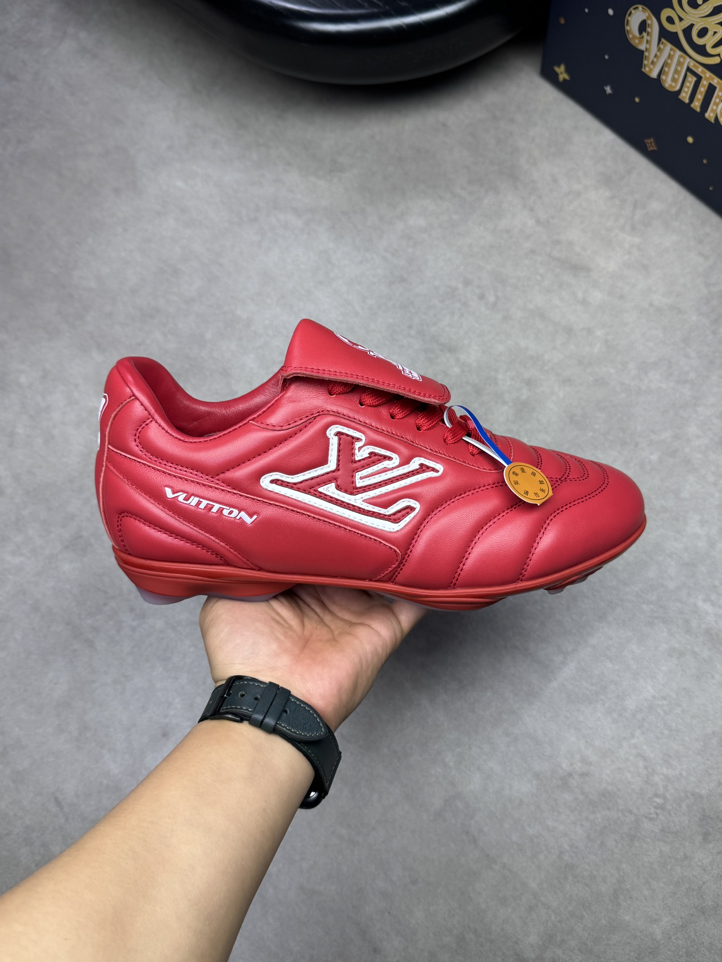 Louis Vuitton Red Leather Sneakers Casual Shoes for Men and Women 5 i1741890599 5975 3