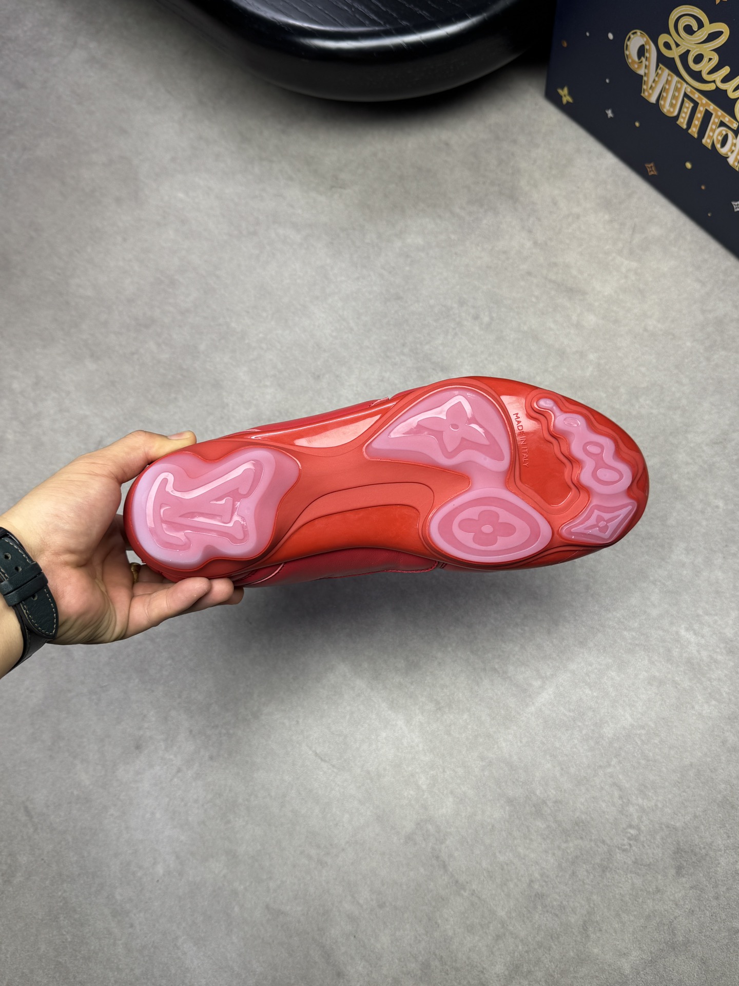 Louis Vuitton Red Leather Sneakers Casual Shoes for Men and Women 10 i1741890599 7562 8