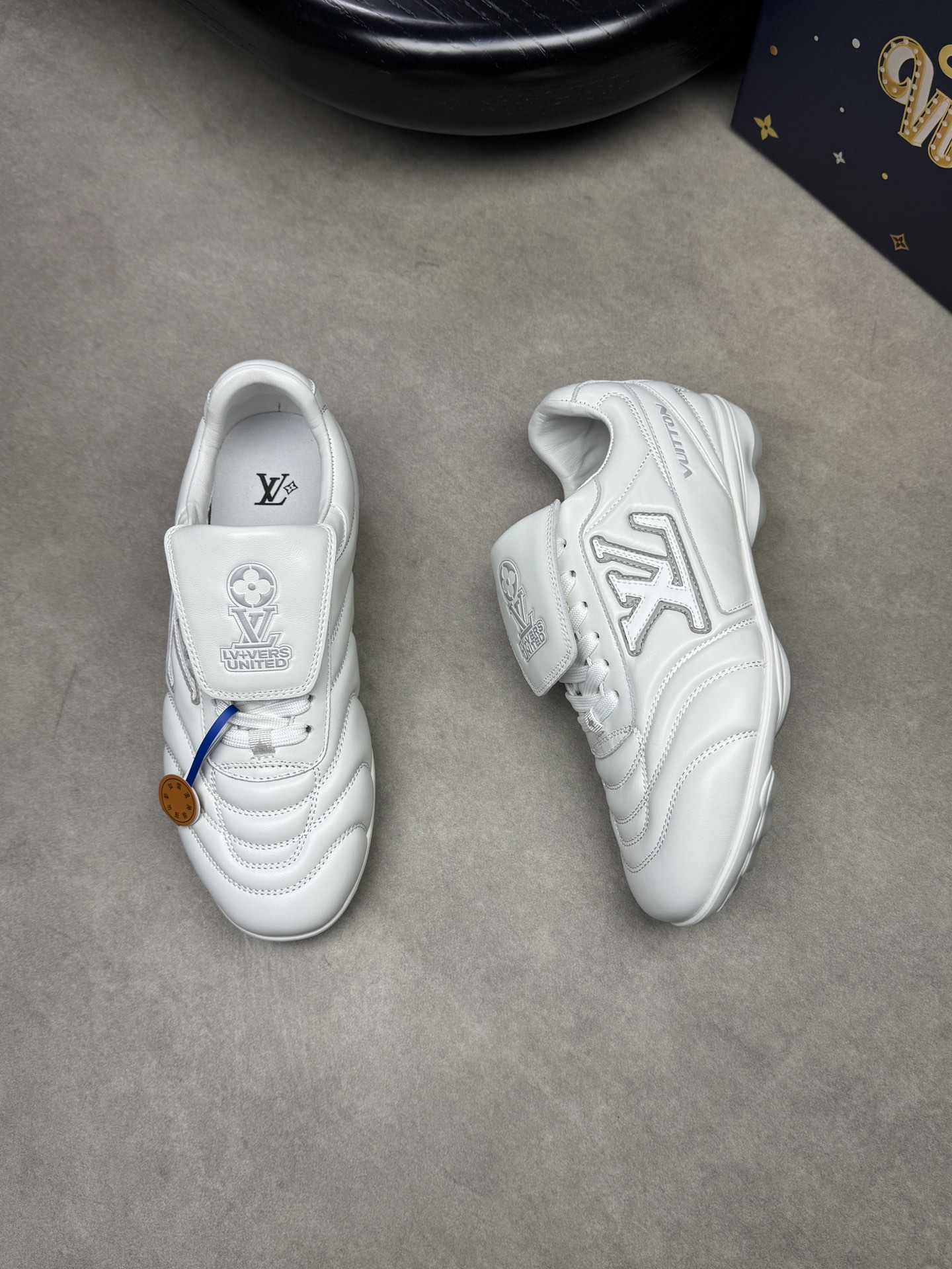 Louis Vuitton White Leather Casual Sneakers,Embroidered Brand Totem, Unisex 3 i1741890954 3446 1