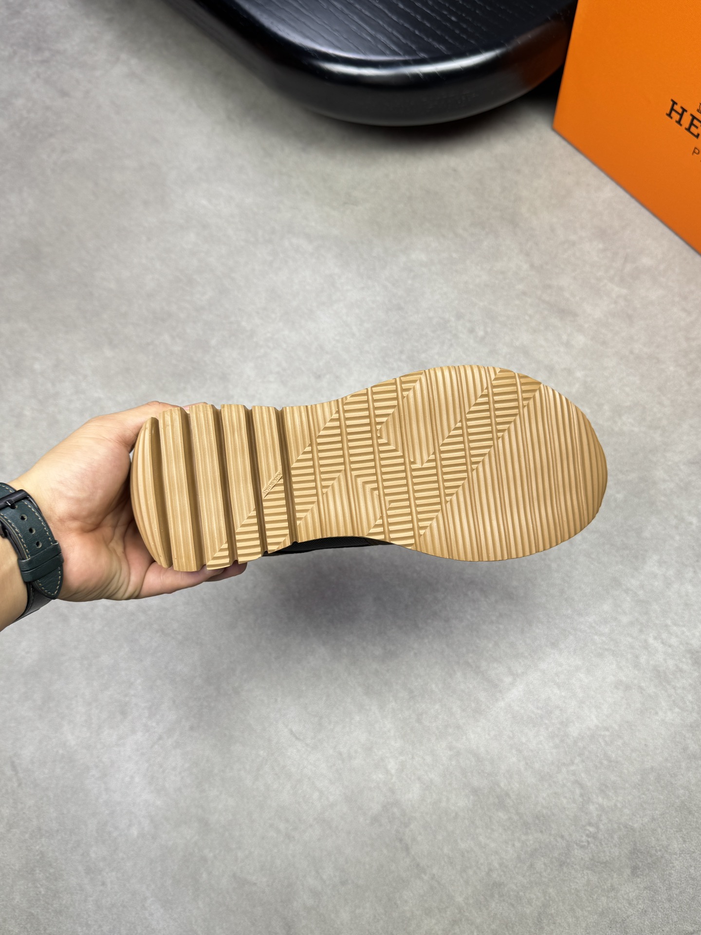 Hermes Men's Brown Suede & Canvas Casual Sneakers Designer H0372 Shoes 10 i1742020487 318 8