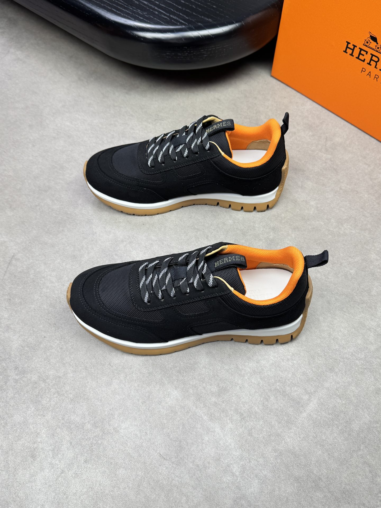 Hermes Men's Black Suede and Canvas H Totem Sneakers - Casual and Stylish 4 i1742020578 1006 2