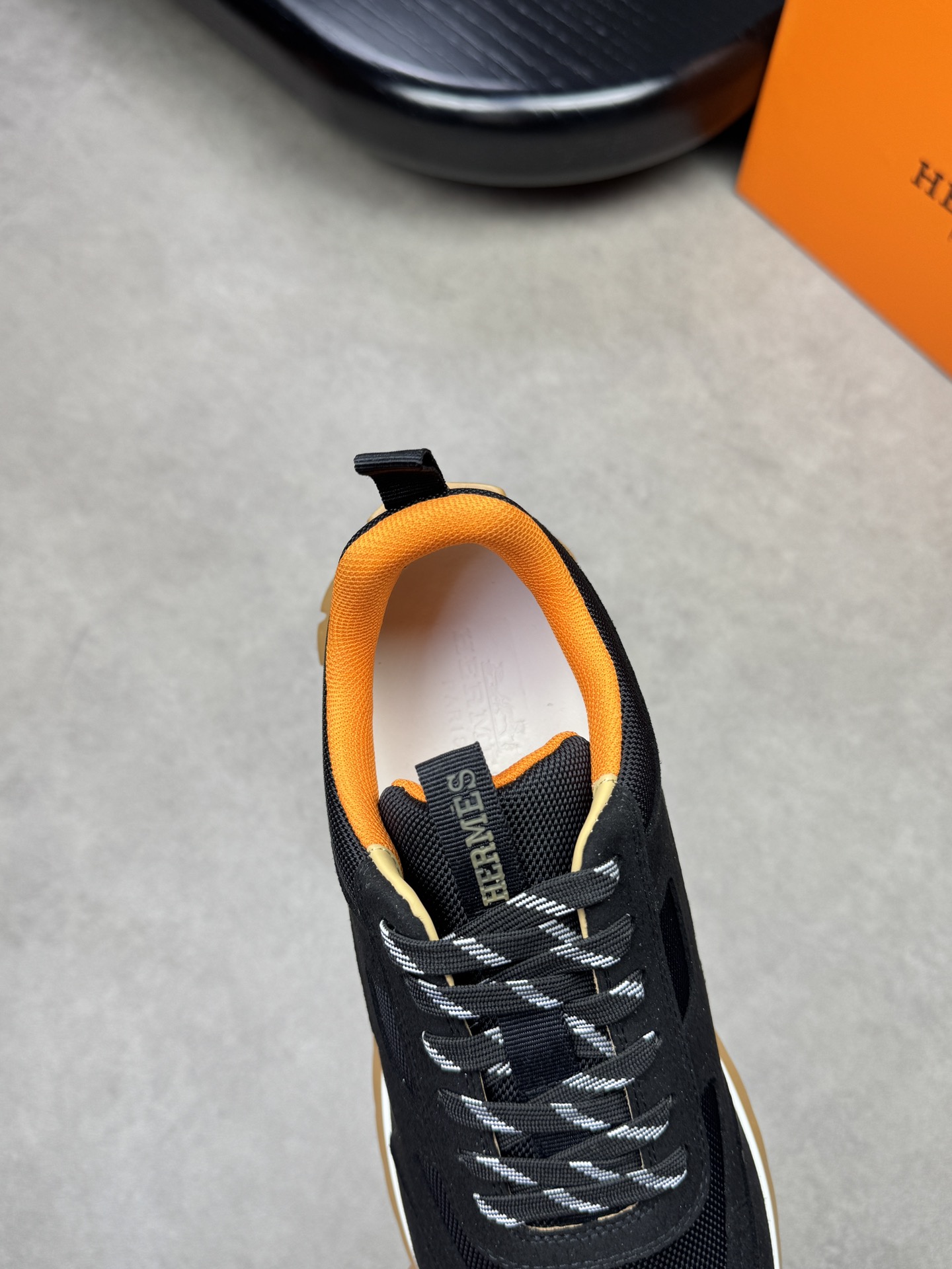 Hermes Men's Black Suede and Canvas H Totem Sneakers - Casual and Stylish 8 i1742020578 1503 6