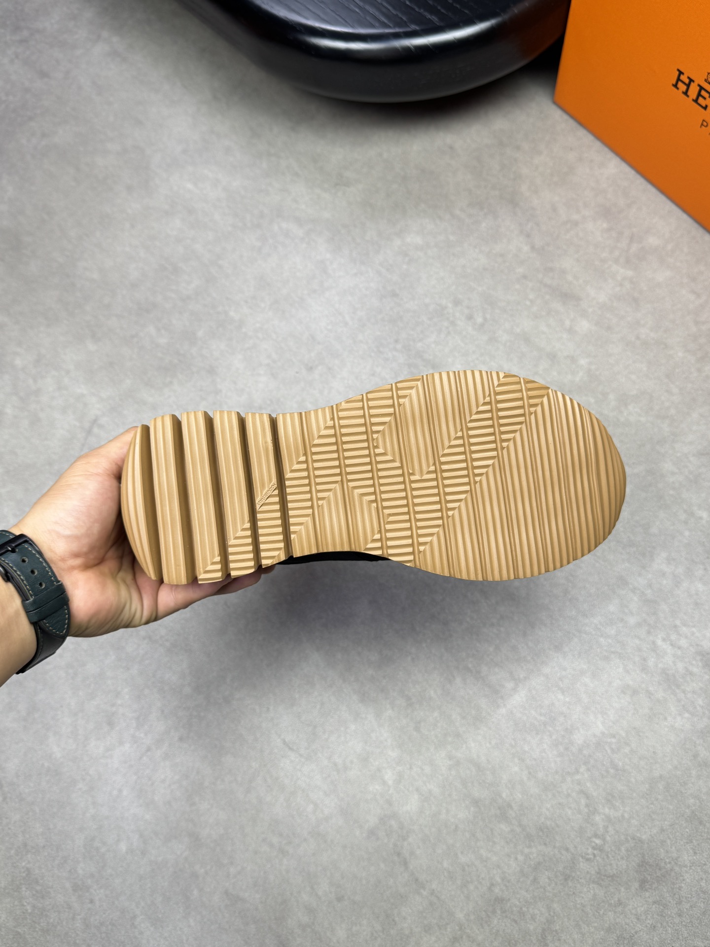 Hermes Men's Black Suede and Canvas H Totem Sneakers - Casual and Stylish 10 i1742020578 3071 8