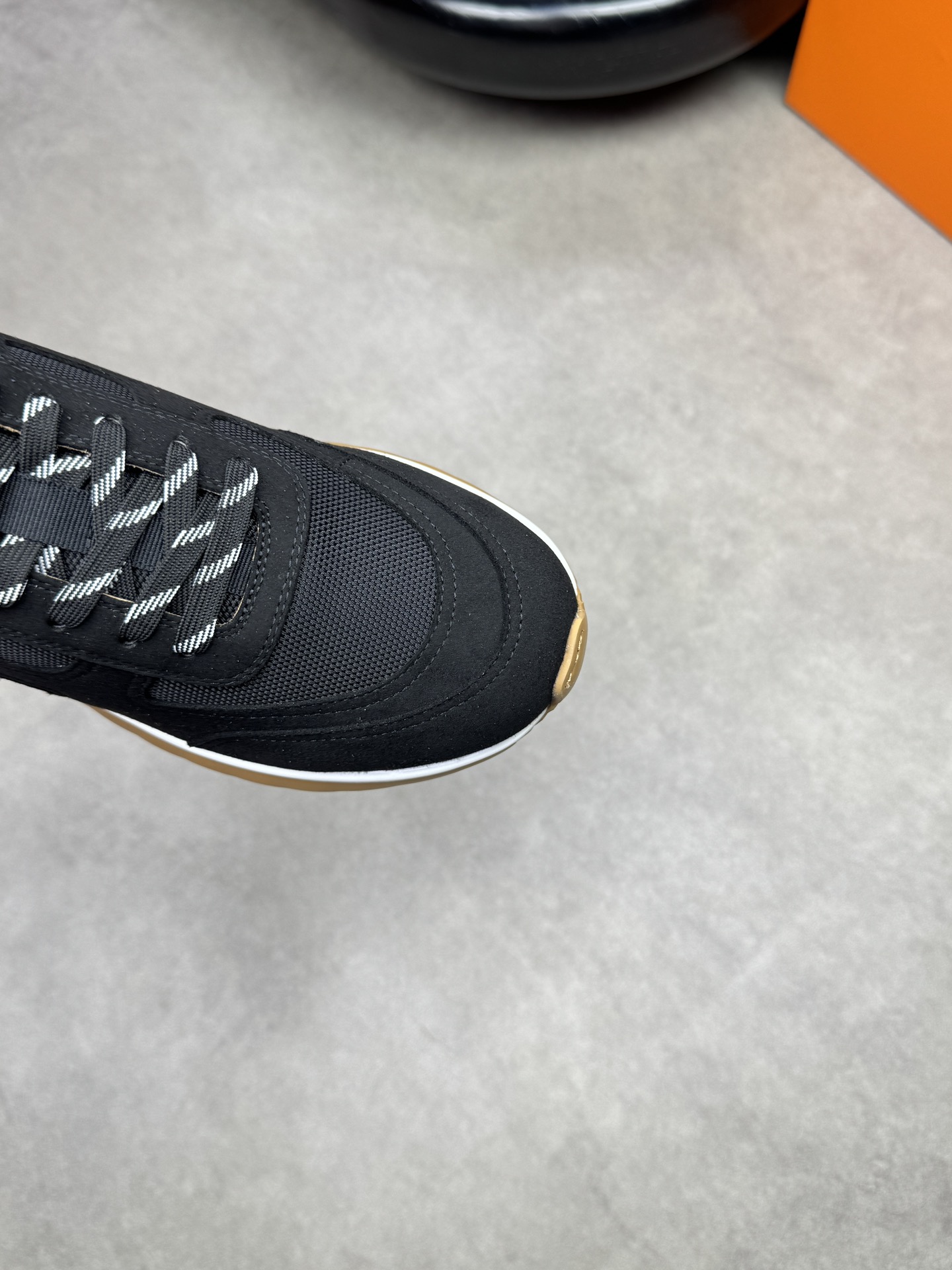 Hermes Men's Black Suede and Canvas H Totem Sneakers - Casual and Stylish 7 i1742020578 4436 5