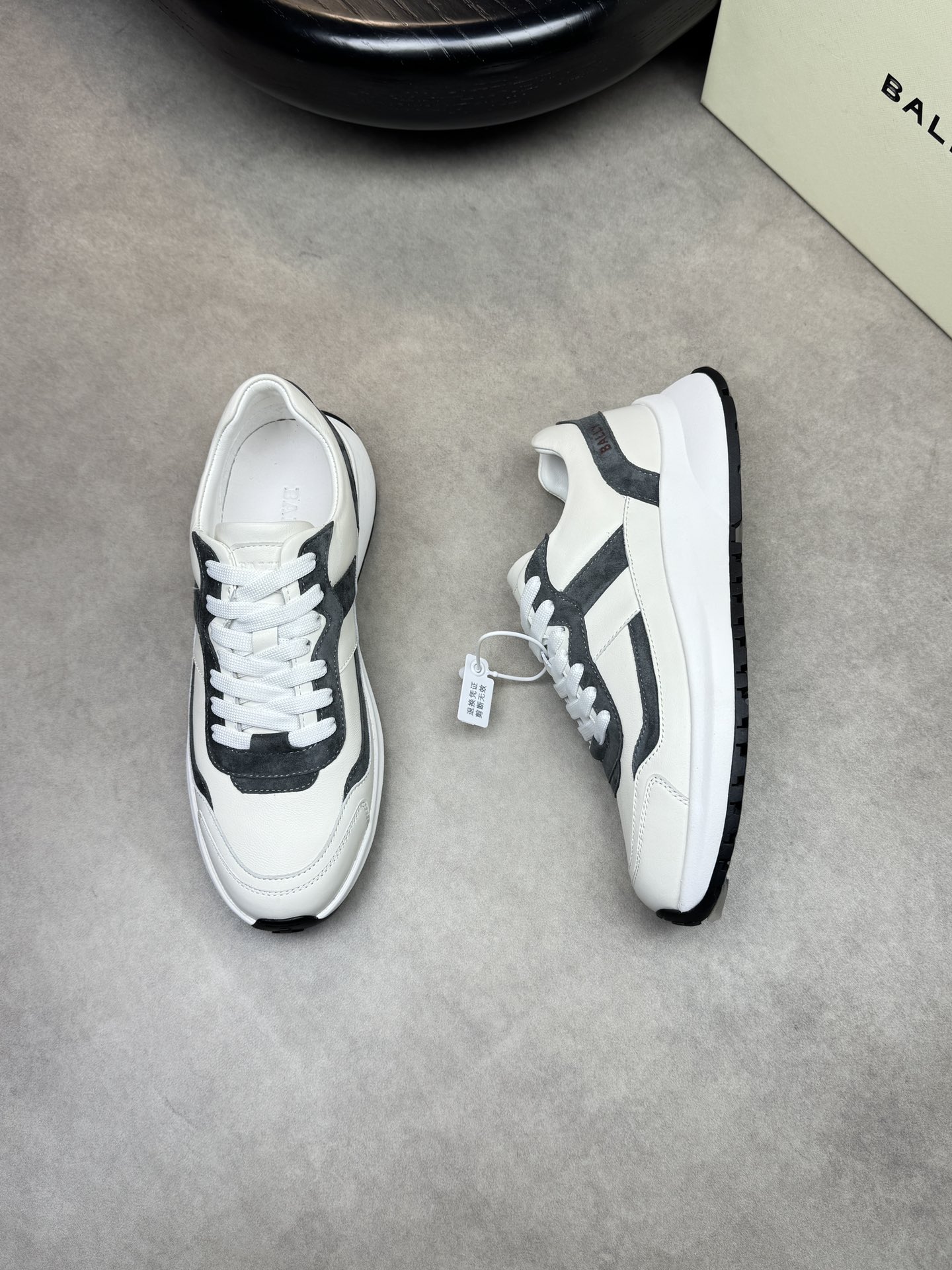 Bally Men's Nappa Leather Sneakers - White/Grey, Sizes 39-44, Casual Style 3 i1742235404 5104 1