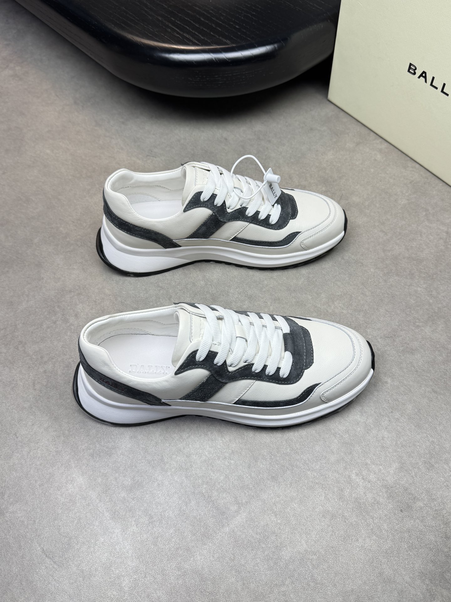 Bally Men's Nappa Leather Sneakers - White/Grey, Sizes 39-44, Casual Style