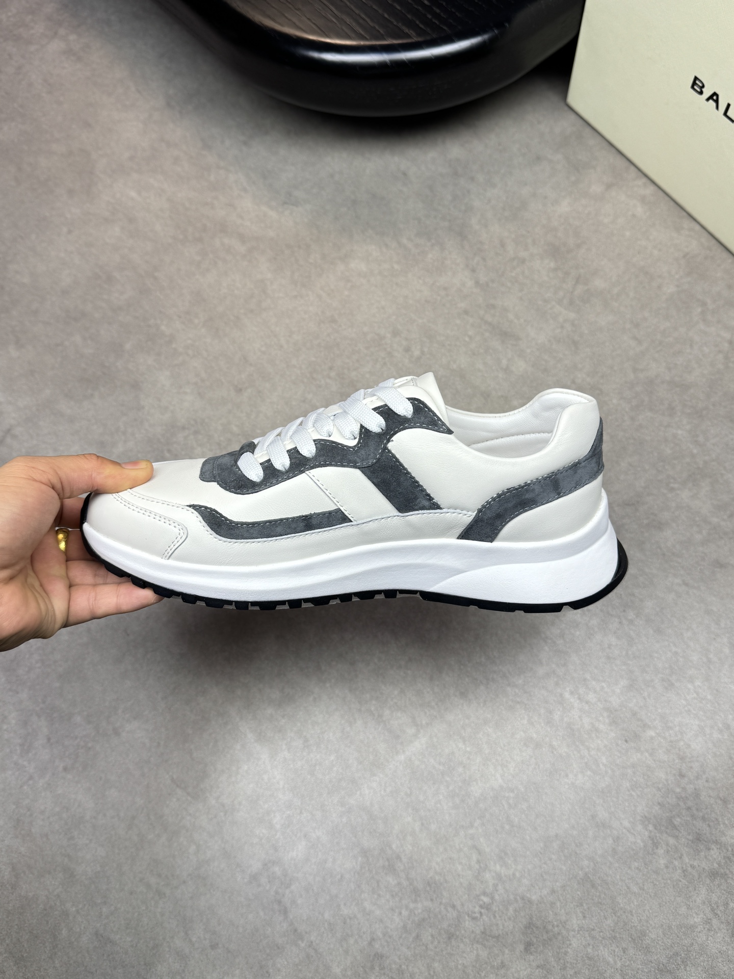 Bally Men's Nappa Leather Sneakers - White/Grey, Sizes 39-44, Casual Style 6 i1742235427 7235 0