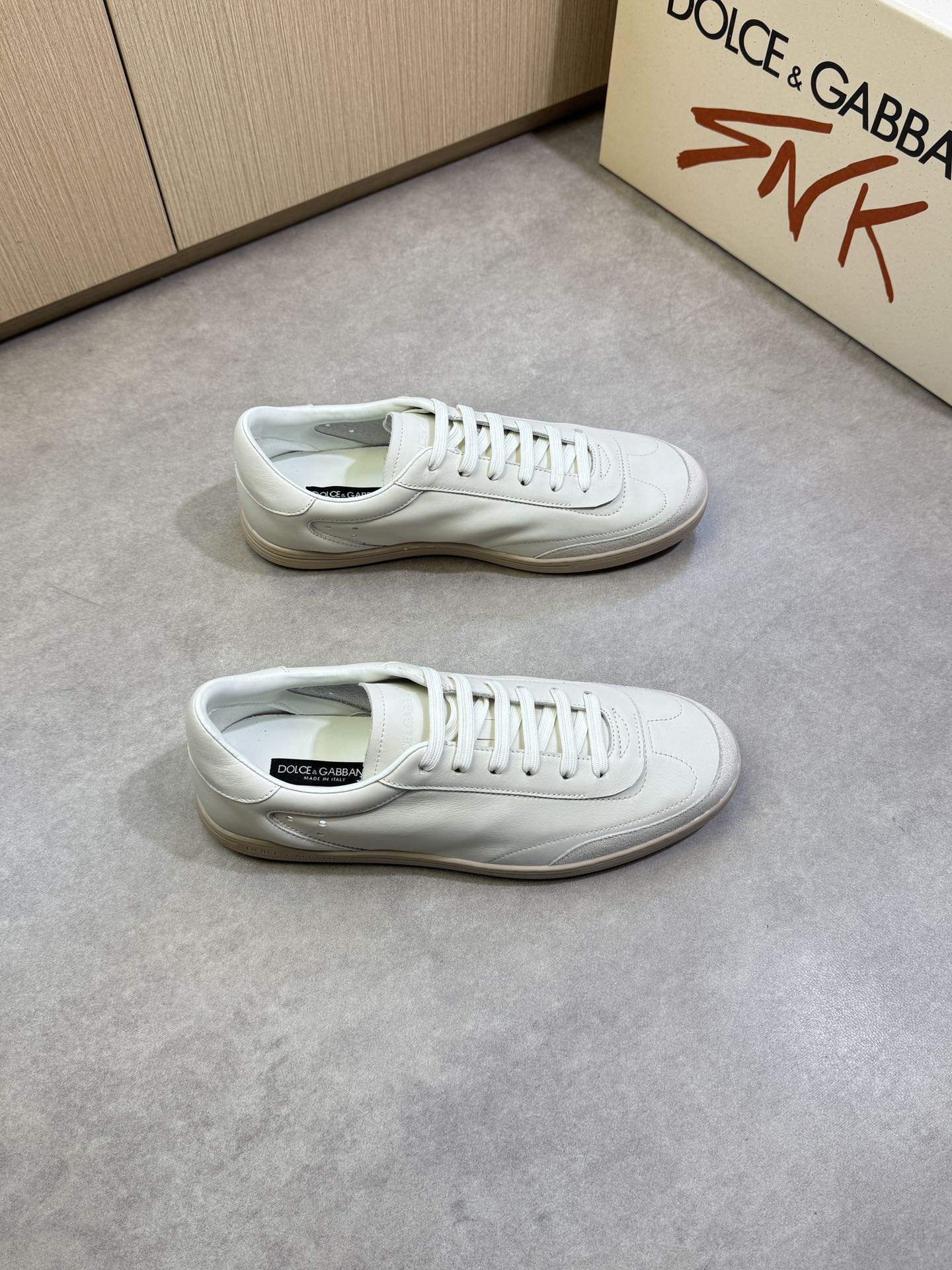 Dolce&Gabbana White Leather Sneakers for Men - Casual Comfort, Sizes 39-44