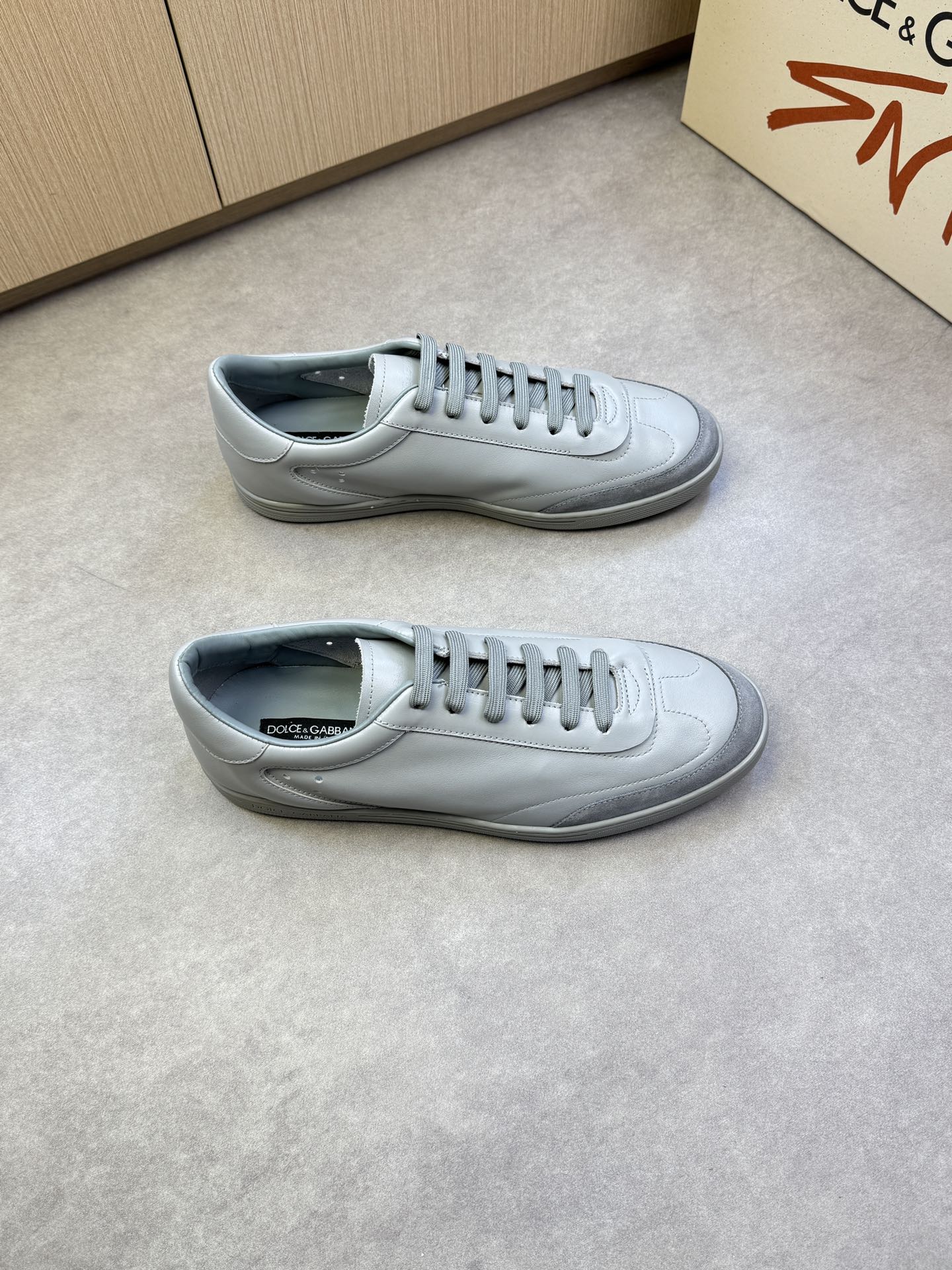 Dolce&Gabbana Premium Leather Sneakers, Comfortable And Lightweight, Sizes 39-44