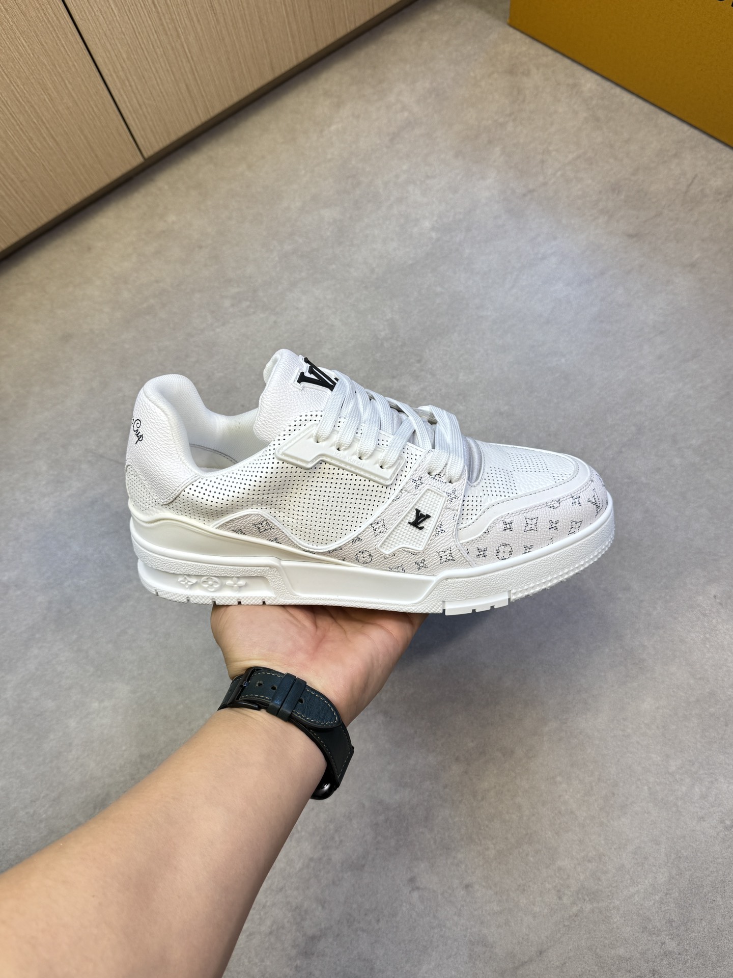 Louis Vuitton Men's White Leather Trainer Sneaker Casual Shoes Size 39-44 5 i1742752647 3465 3