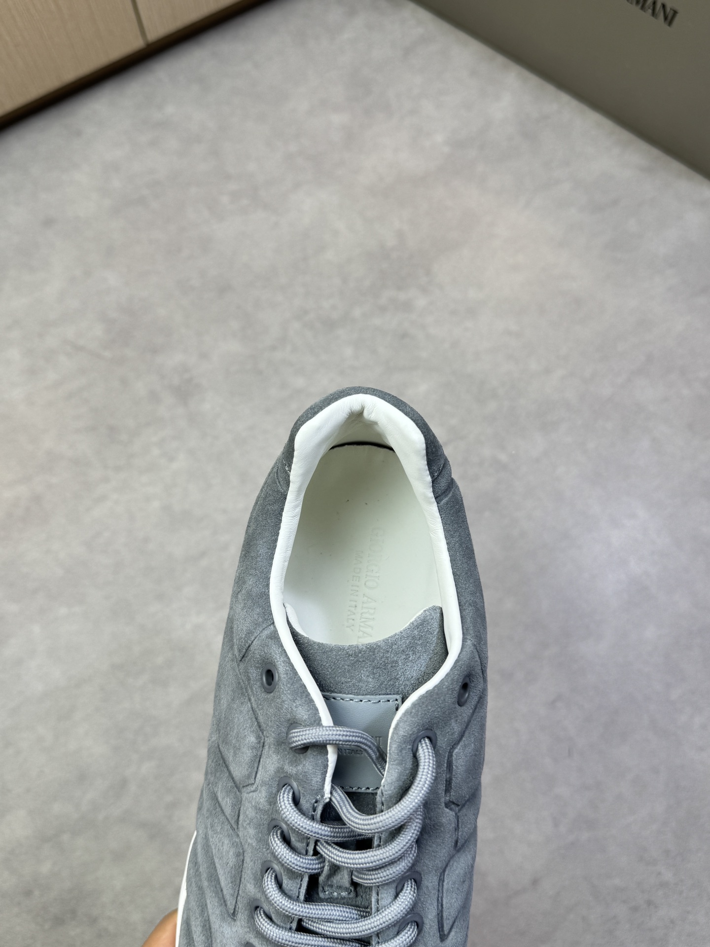 Giorgio Armani Men's Premium Nappa Leather Gray Casual Sneakers 8 i1743008349 5857 6