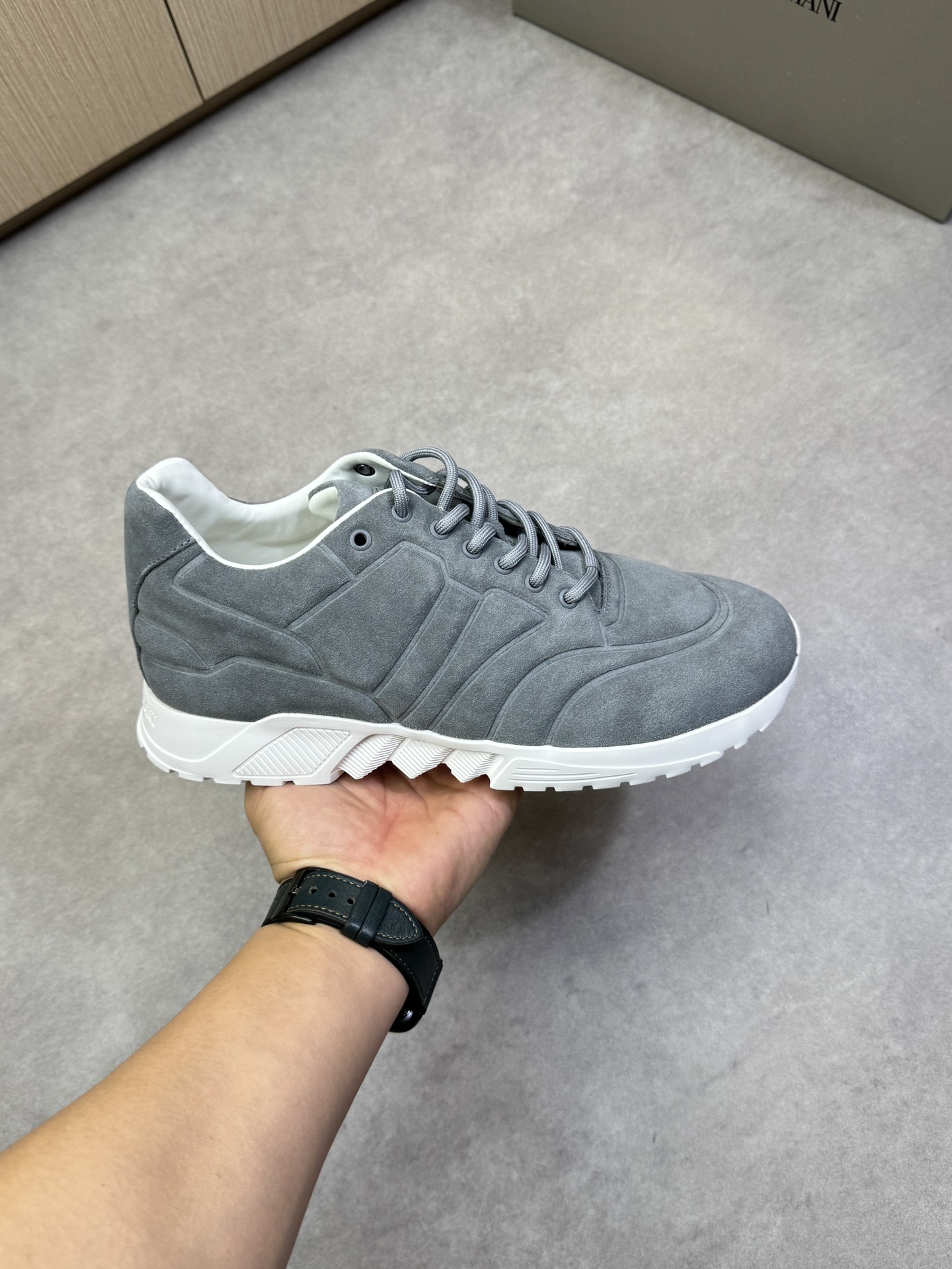 Giorgio Armani Men's Premium Nappa Leather Gray Casual Sneakers 5 i1743008349 7454 3