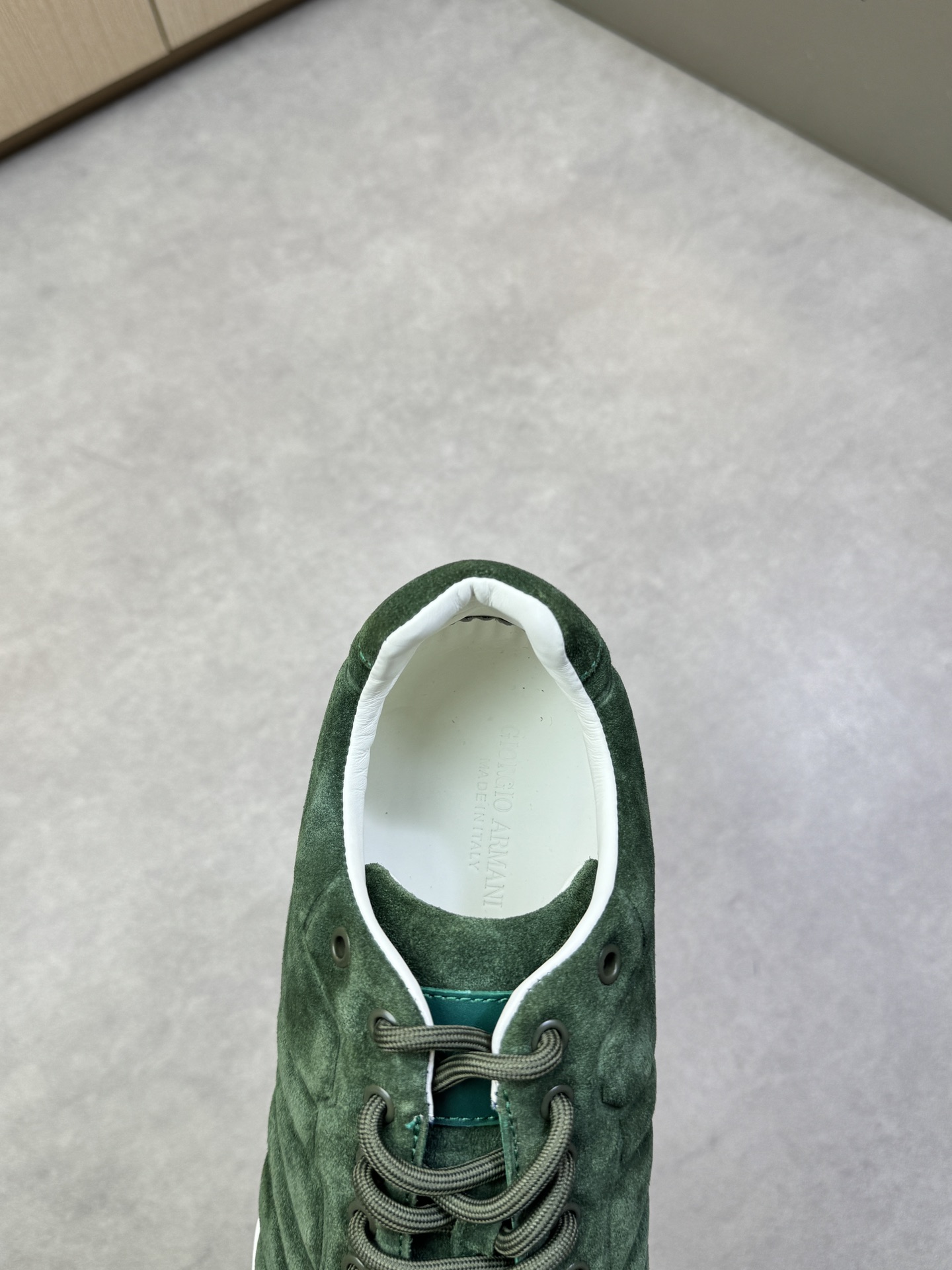 Giorgio Armani Men's Green Nappa Leather Sneakers - Casual & Comfortable 8 i1743008570 1146 6