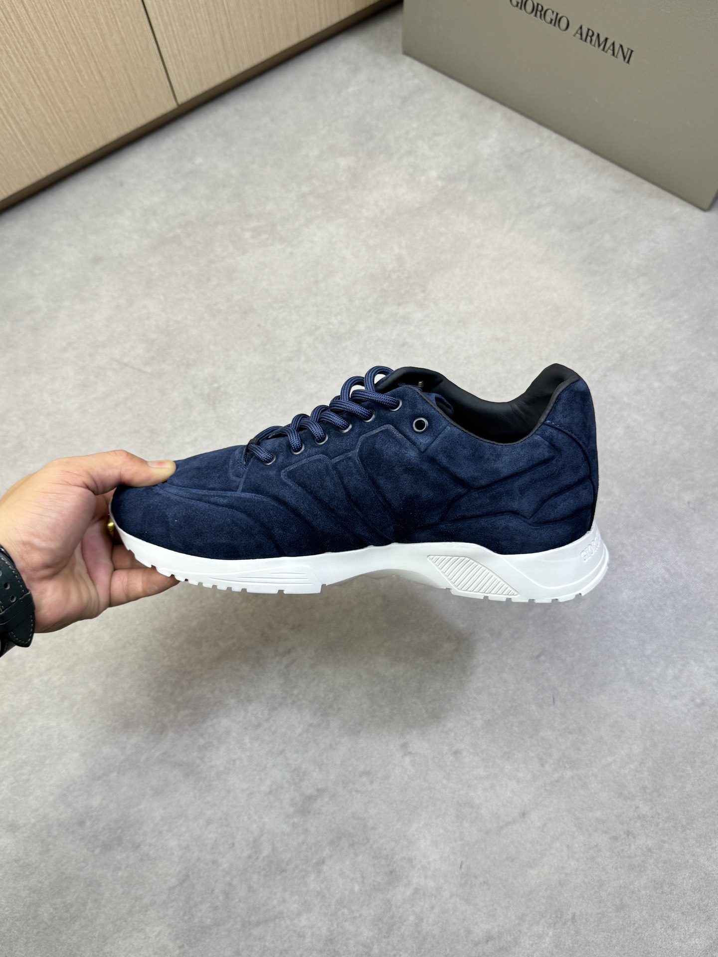 Giorgio Armani Men's Nappa Leather Sneakers - Casual, Comfortable, and Stylish 6 i1743008603 218 4