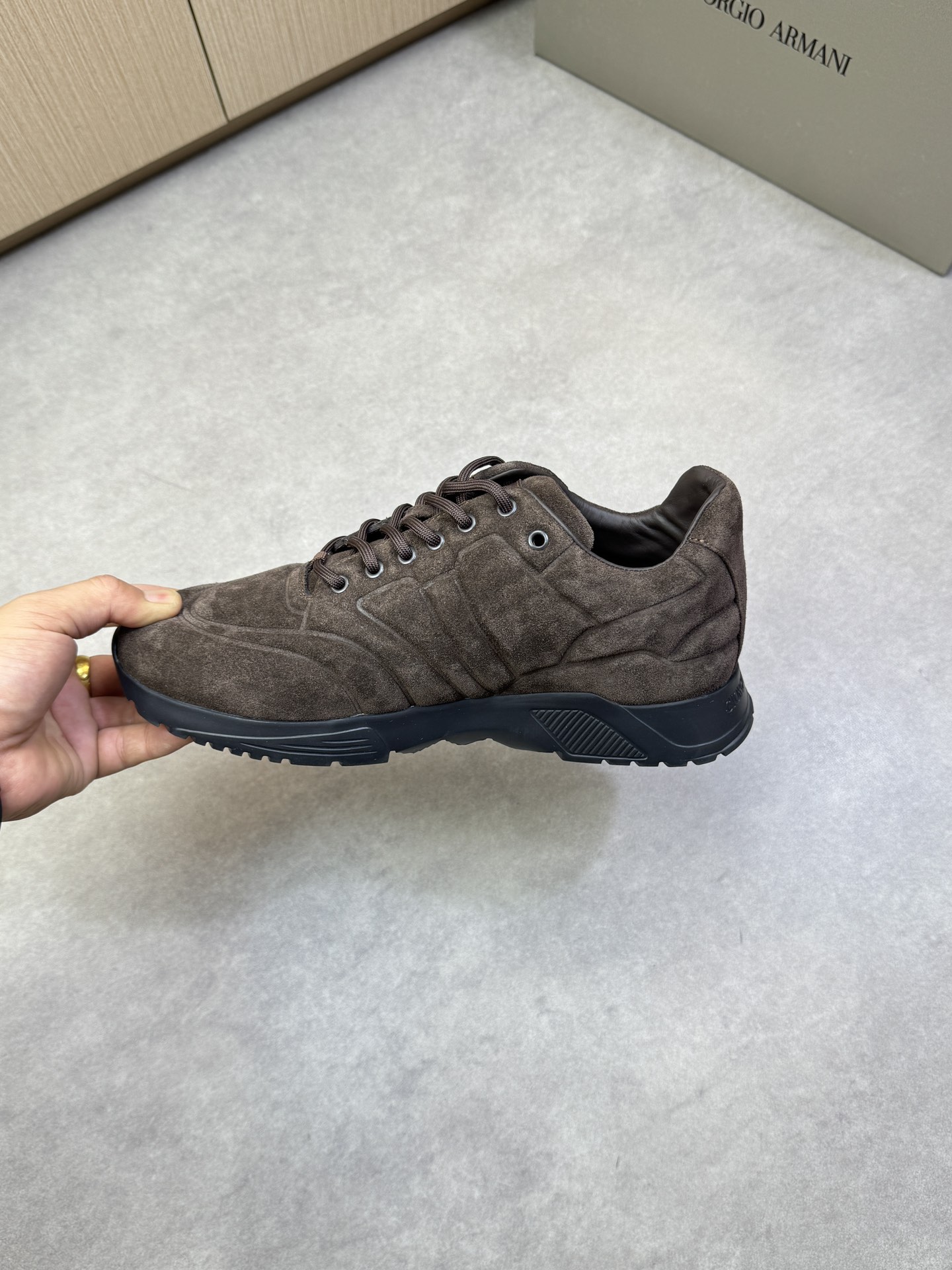 Giorgio Armani Men's Nappa Leather Lightweight TPU Sole Sneakers 6 i1743008616 557 4