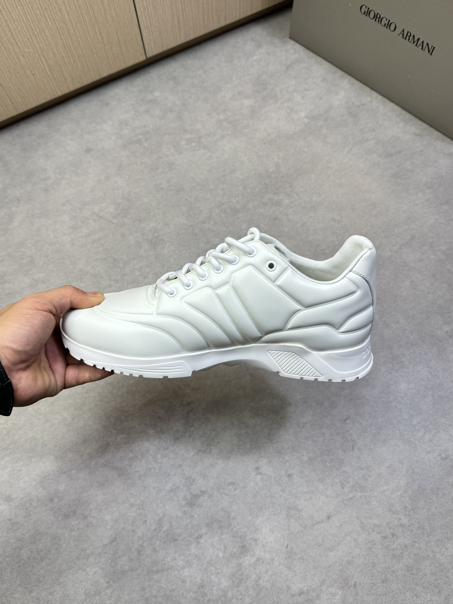Giorgio Armani White Nappa Leather Sneakers With Embossed Logo - Size 39-44 6 i1743009787 6056 4