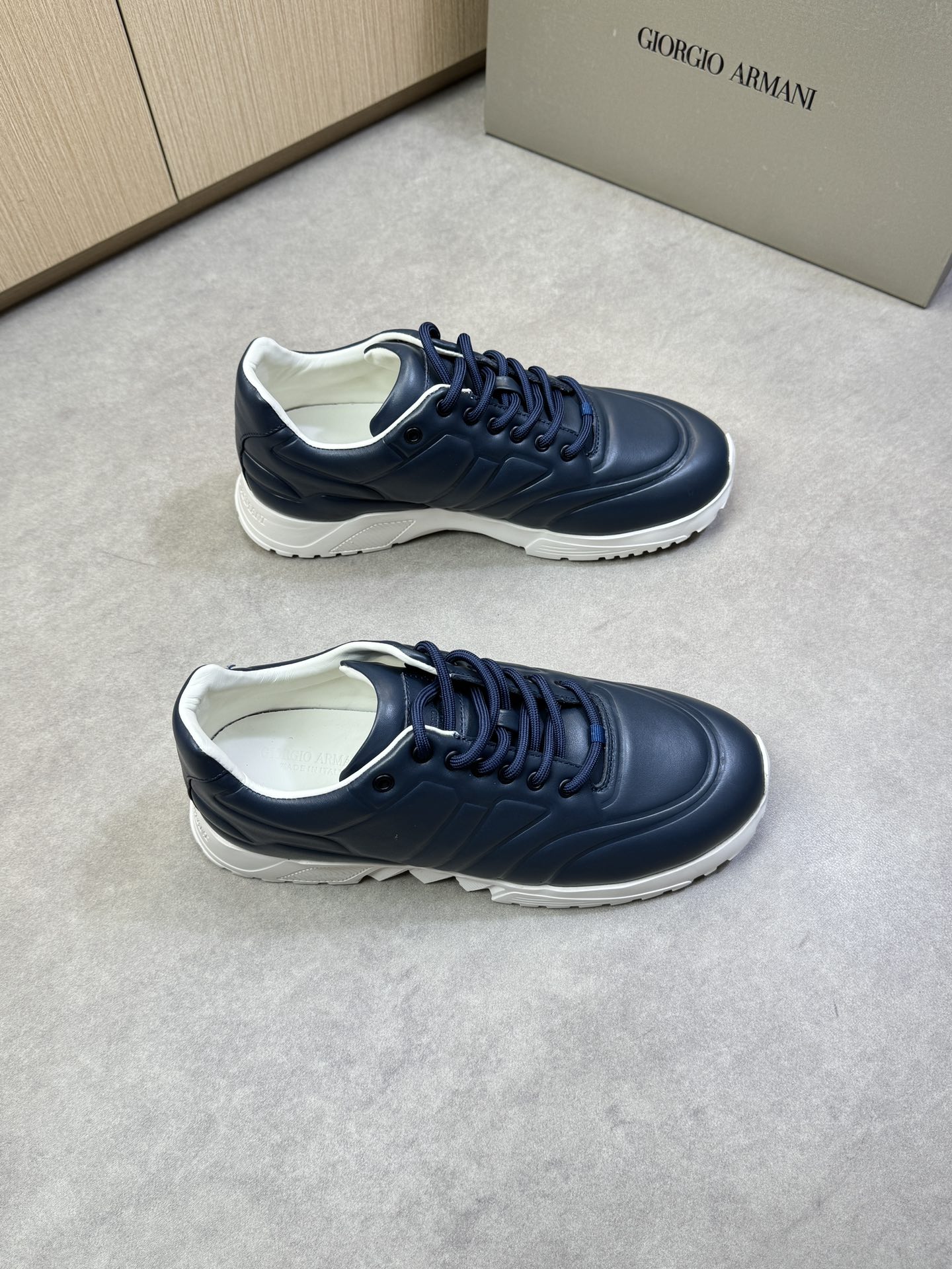 Giorgio Armani Men's Nappa Leather Sneakers - Premium Quality & Comfort 1 Giorgio Armani Men's Nappa Leather Sneakers - Premium Quality & Comfort