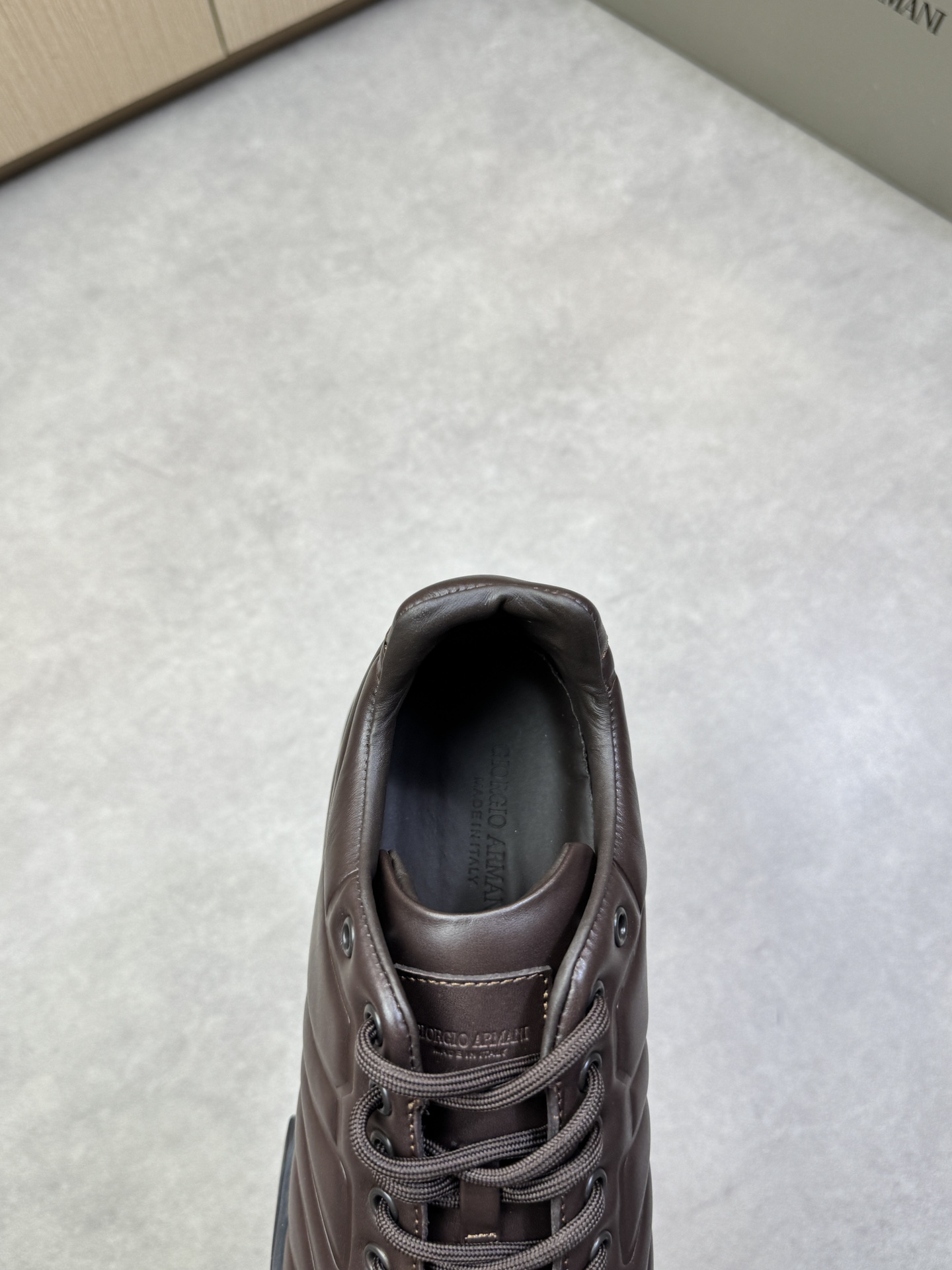 Giorgio Armani Men's Nappa Leather Sneakers, Brown, Sizes 39-44 8 i1743009847 4327 6