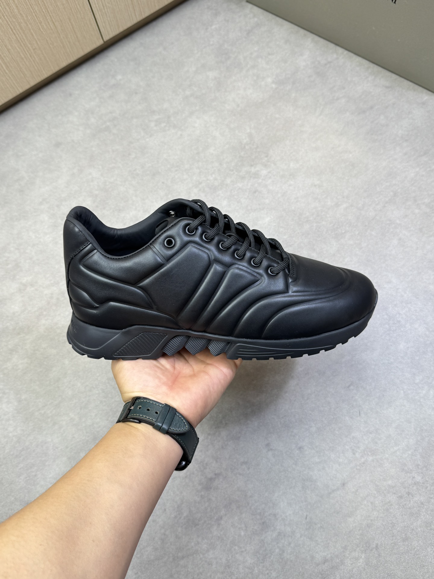 Giorgio Armani Men's Black Leather Sneakers - Premium Quality & Comfort 5 i1743009872 2791 3