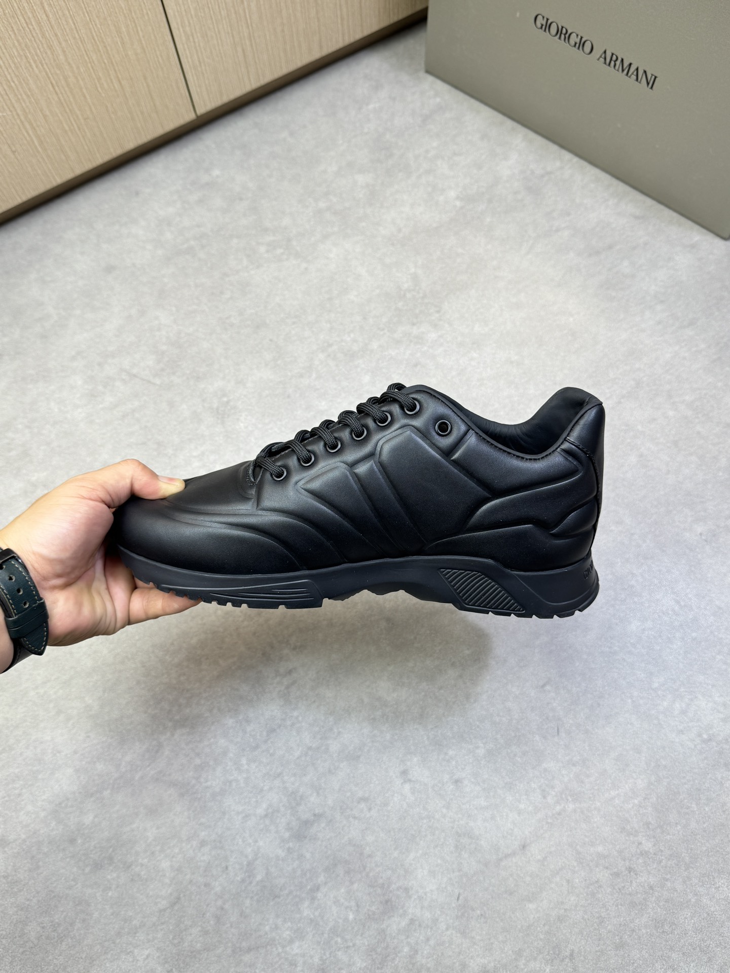 Giorgio Armani Men's Black Leather Sneakers - Premium Quality & Comfort 6 i1743009872 7223 4