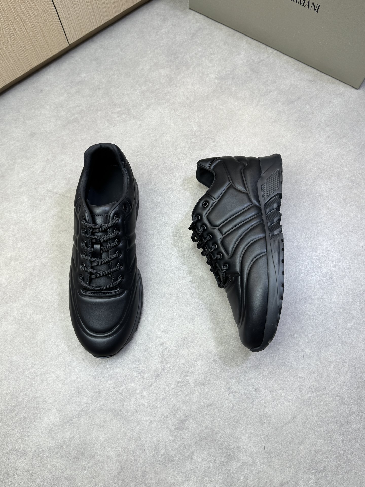 Giorgio Armani Men's Black Leather Sneakers - Premium Quality & Comfort 3 i1743009872 8717 1
