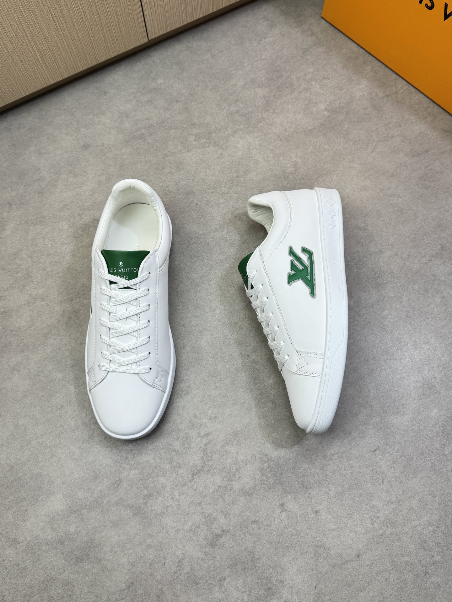 Louis Vuitton Men's Nappa Leather Casual Sneakers - White With Green Logo 3 i1743011311 1926 1