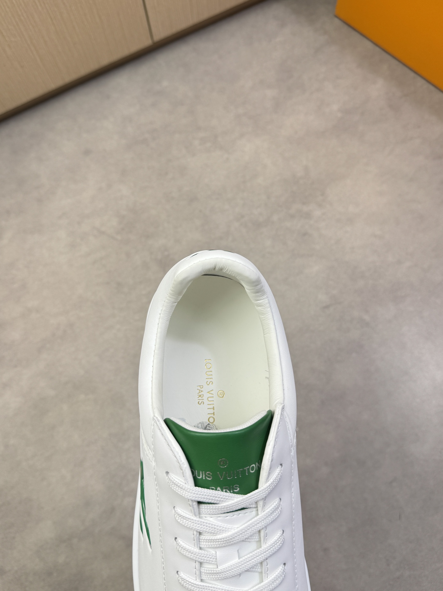 Louis Vuitton Men's Nappa Leather Casual Sneakers - White With Green Logo 8 i1743011311 4931 6