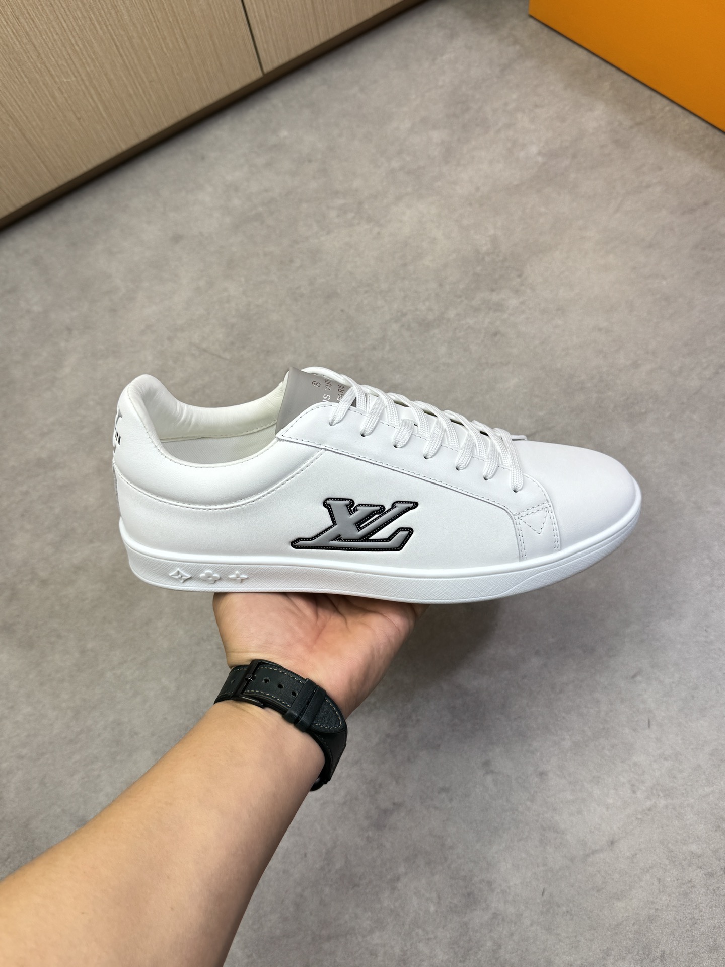 Louis Vuitton Men's Nappa Leather White Sneakers, Size 38-44 5 i1743011449 743 3