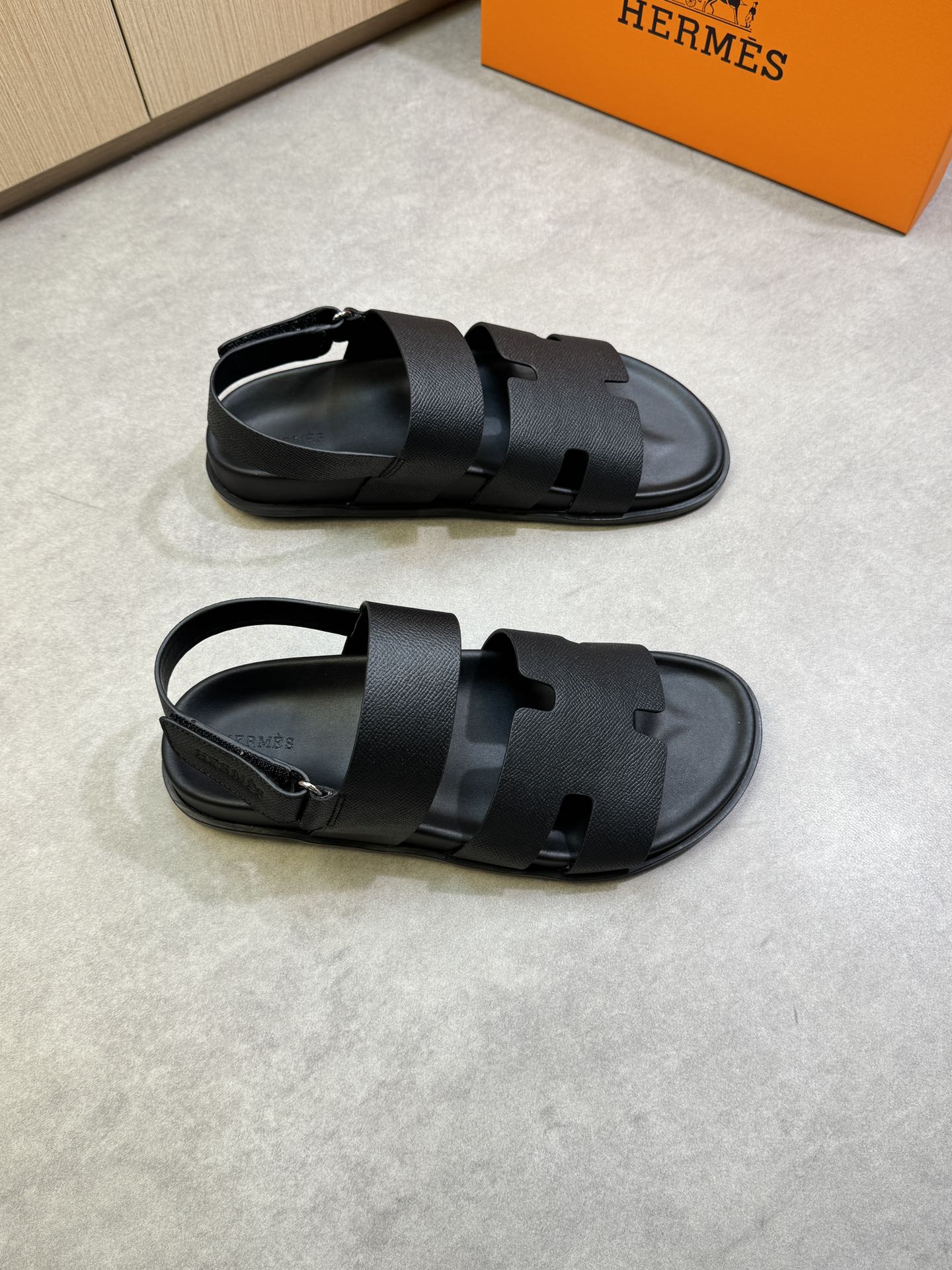 NO:275195,【HERMES】HERMES - High-end quality original casual sandals - Imported palm print calfskin on the upper, forged brand 