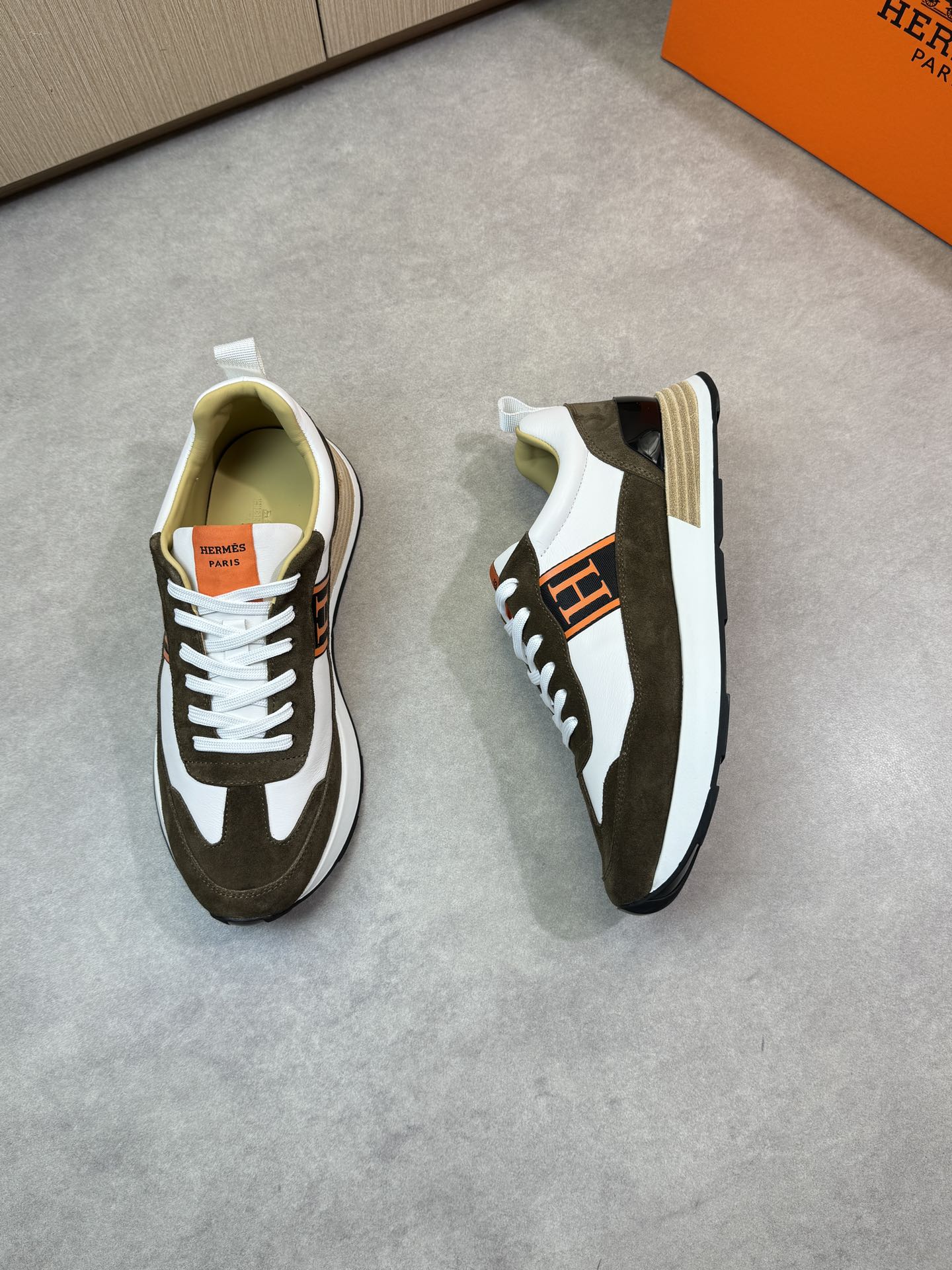 Hermes Men's Nappa and Suede Leather Casual Sneakers - Premium Quality 3 i1743183553 19 1