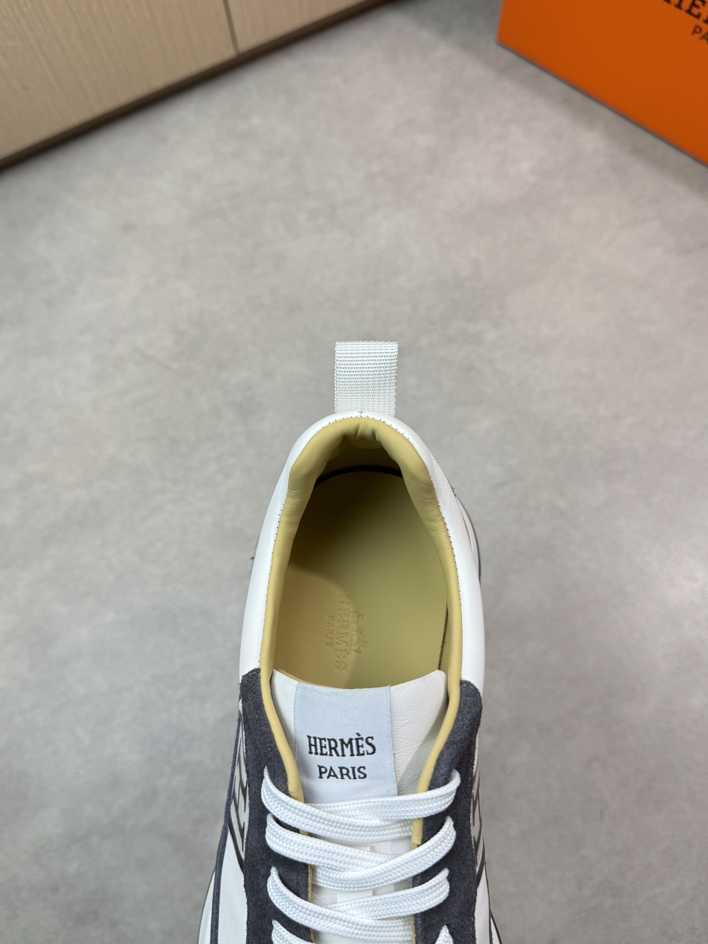 Hermes Men's White & Gray Nappa and Suede Leather Casual Sneakers 8 i1743183567 7473 6