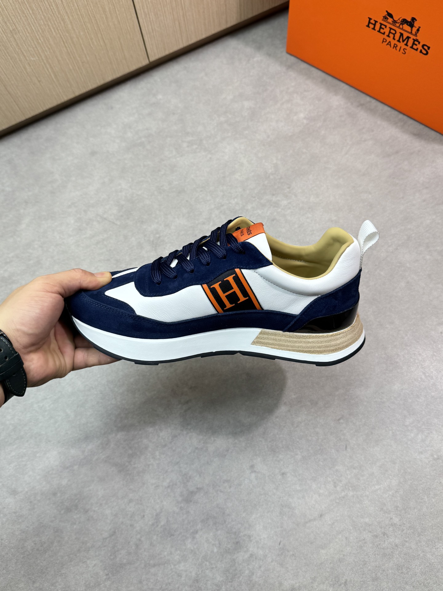 Hermes Men's Nappa & Suede Leather Low-Top Sneakers - Casual & Stylish 6 i1743183586 1819 4